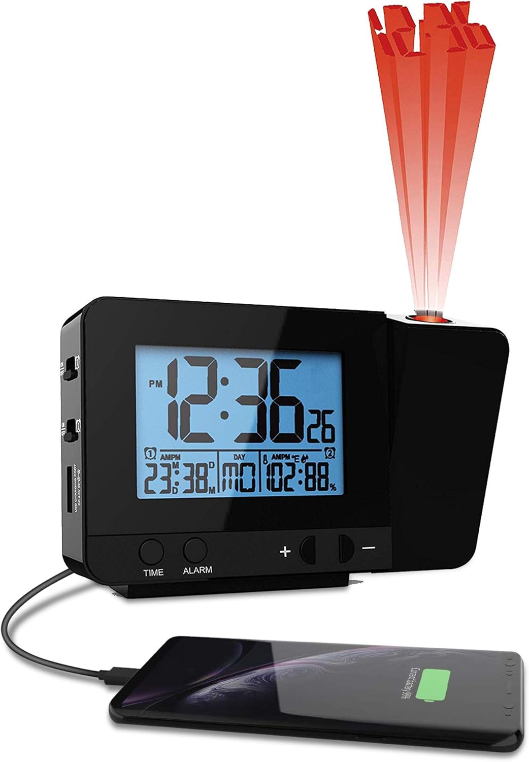 TG644 Think Gizmos Atomic Projection Clock with Temperature Ceiling