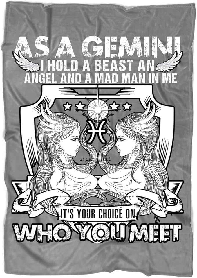 Birthday Gift Blanket for Bed and Couch, As A Gemini Blankets - Perfect for Layering Any Bed - Provides Comfort and Warmth for Years (Medium Fleece Blanket (60