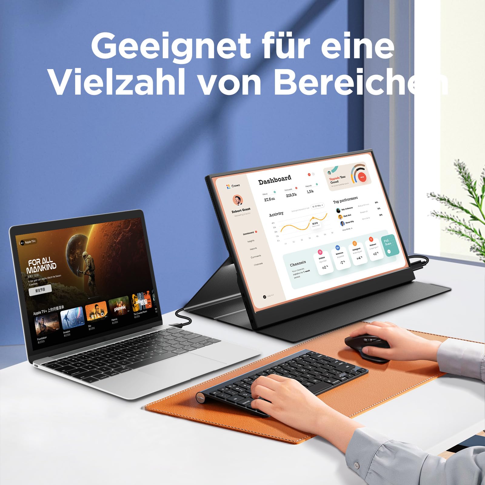 Portable Monitor 15,6 Zoll, FHD 1920x1080P Tragbarer Bildschirm