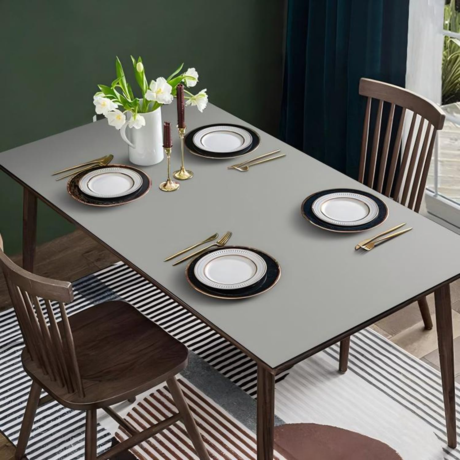 PU Nappe Épaisseur 2mm Imperméable Gris Clair 50 * 160cm
