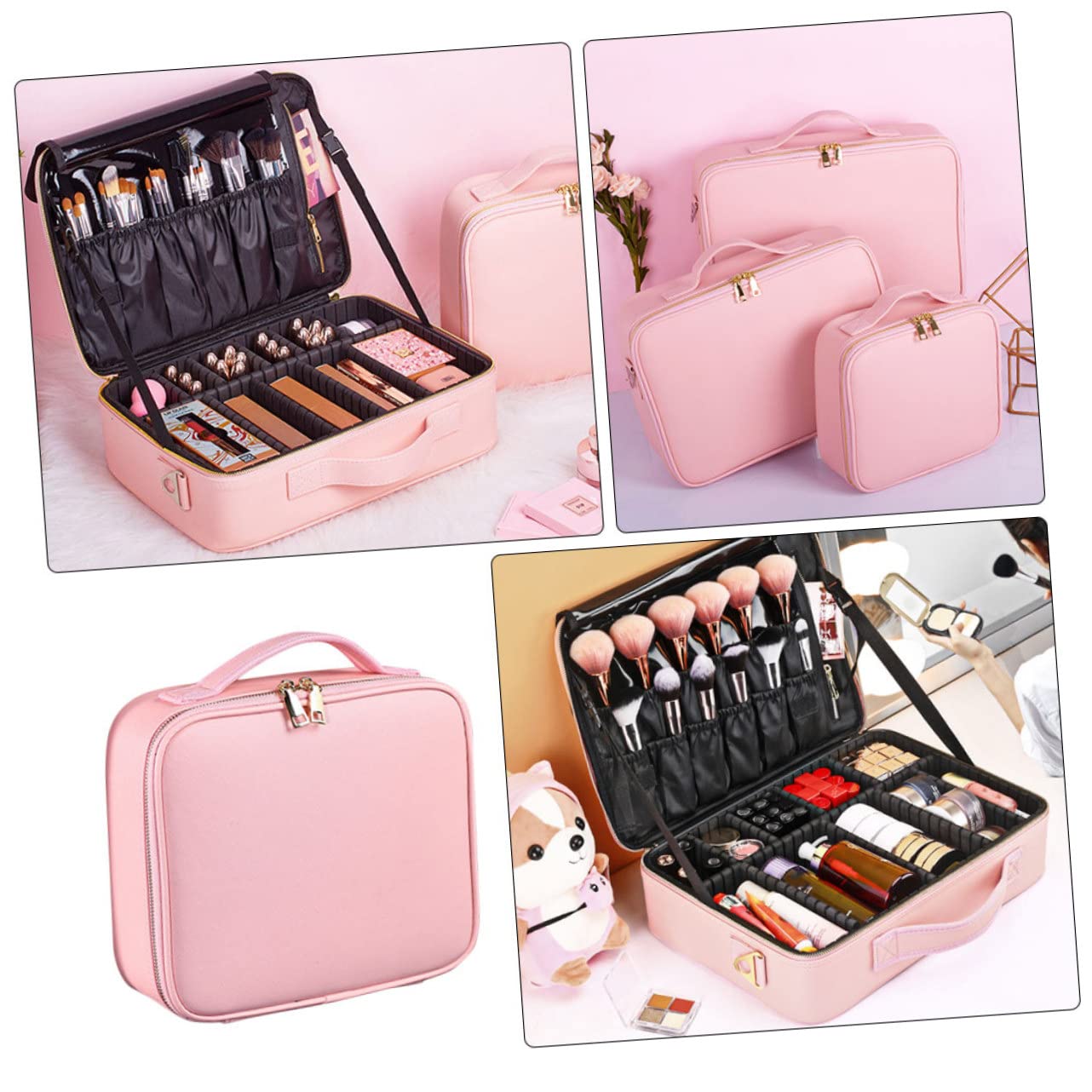 Didiseaon Trousse De Maquillage Avec Miroir - Trousse De Maquillage Pour Voyage Et Maison - Accessoire Indispensable Pour Coiffeur Maquilleur Et Beauté
