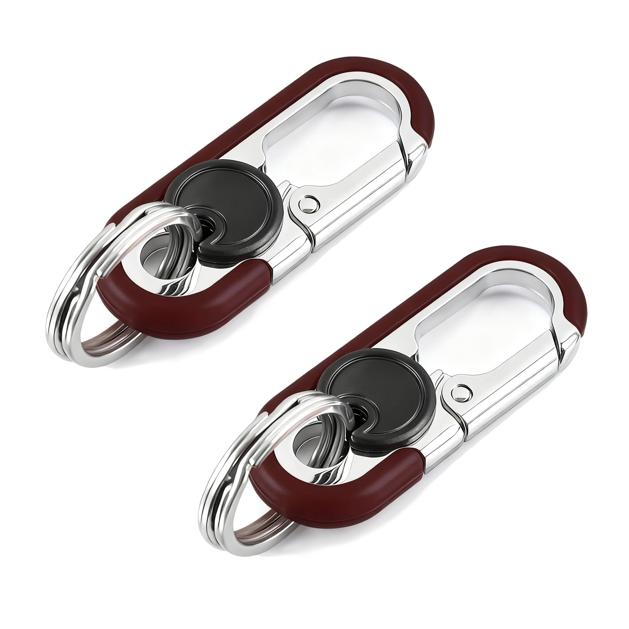 XKINTCS Heavy Duty Keyring for Lexus RC 300h F/RC F/LC 500h with Dual Ring Organiser for Efficient Key Management,normal-D Deep Red