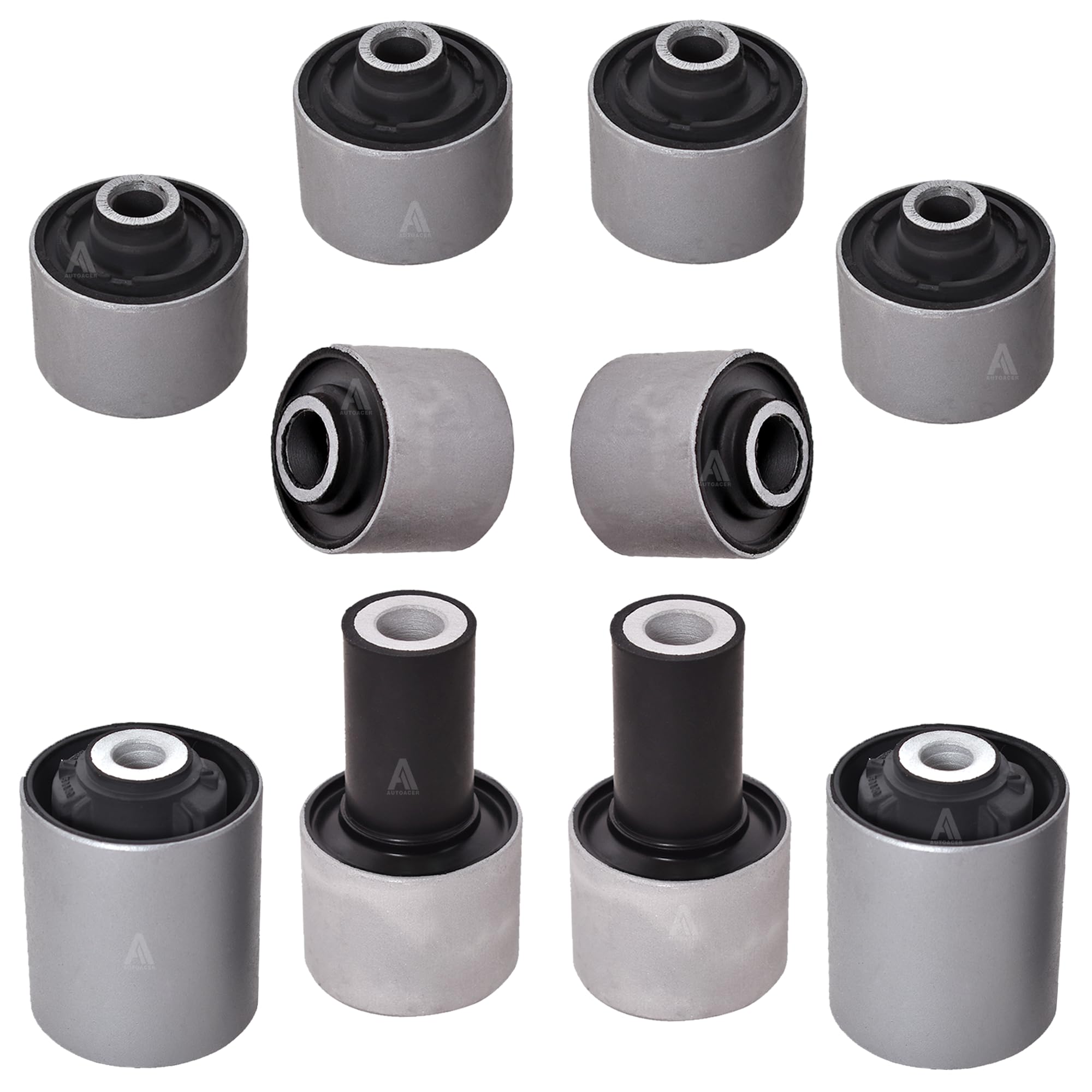 Complete Front Upper & Lower Frontward + Rearward Control Arm Bushing Kit 10 Pcs for LS460, LS460L & LS600h Year 2007-2017 Left & Right, Fits RWD / 2WD Models, OEM 4861059125, 4863059125