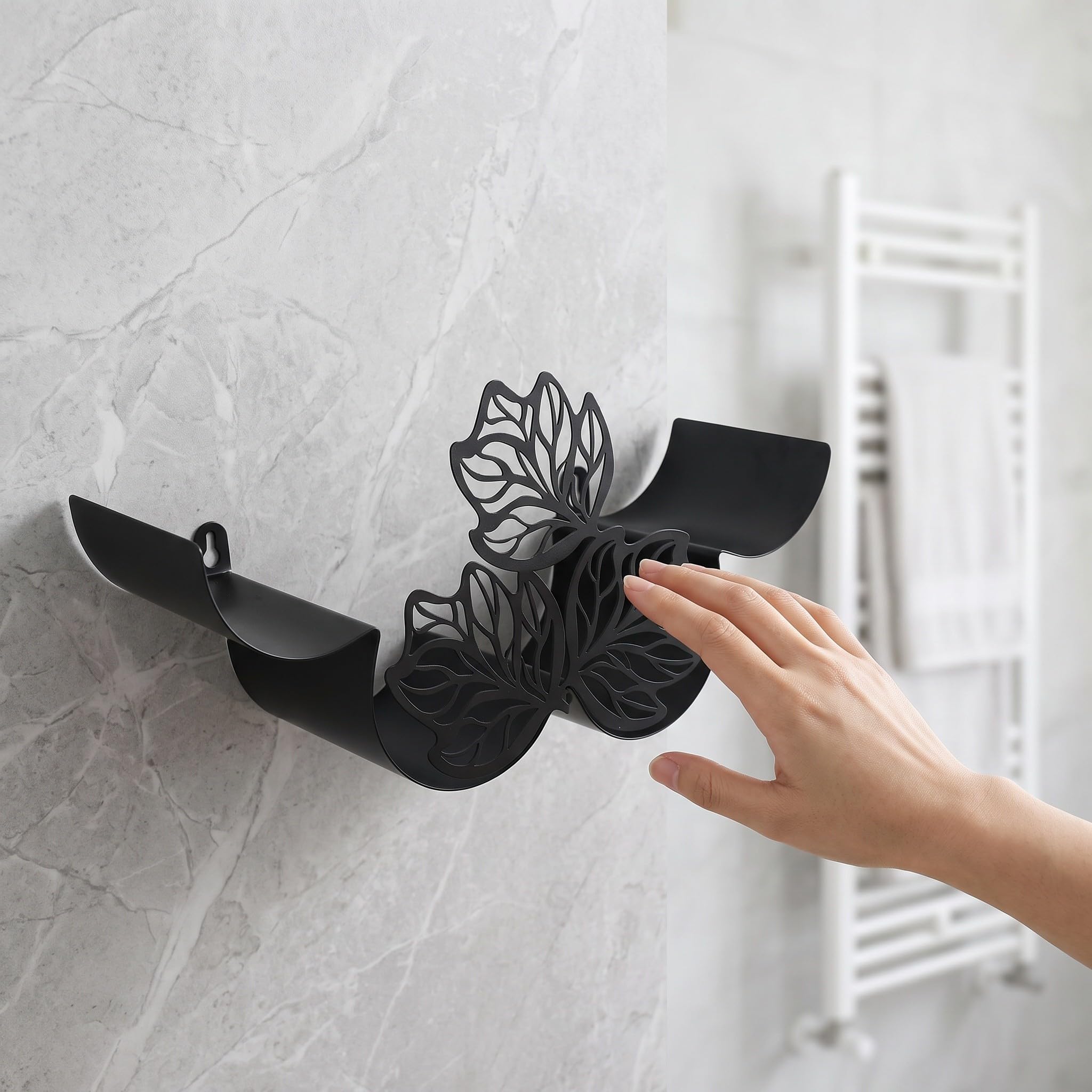 Gatuida Portarotolo da parete per carta igienica, a forma di foglie di | Portarotolo di carta igienica da parete per bagno, toilette per gli ospiti e piccoli spazi.