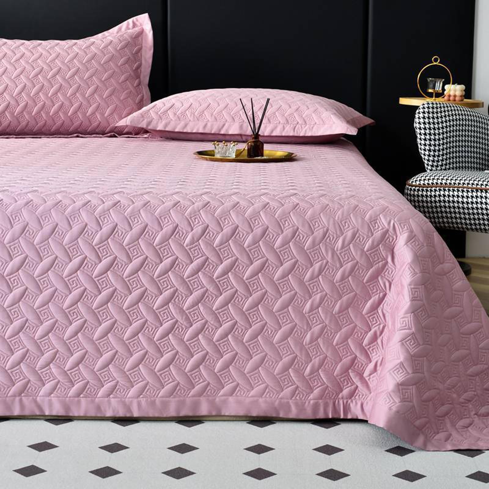 XIUWOUG Couvre Lit 2 Personnes 220X240cm, Couverture Patchwork, Boutis Couvre-Lit Matelassé En Microfibre, Dessus De Lits Et Couvre-Lits De Luxe Avec 2 Taies D'oreiller,Camel,220x240