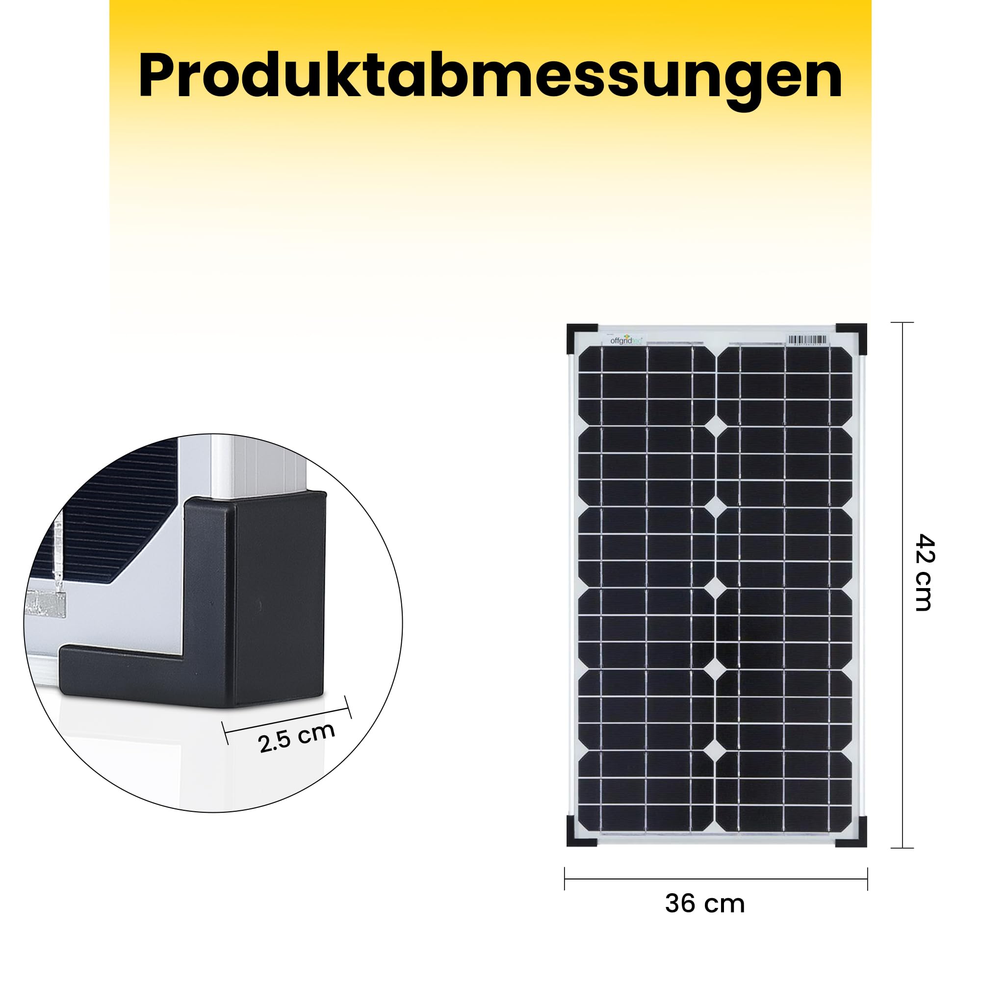 Offgridtec 20W Mono Solarpanel 12V