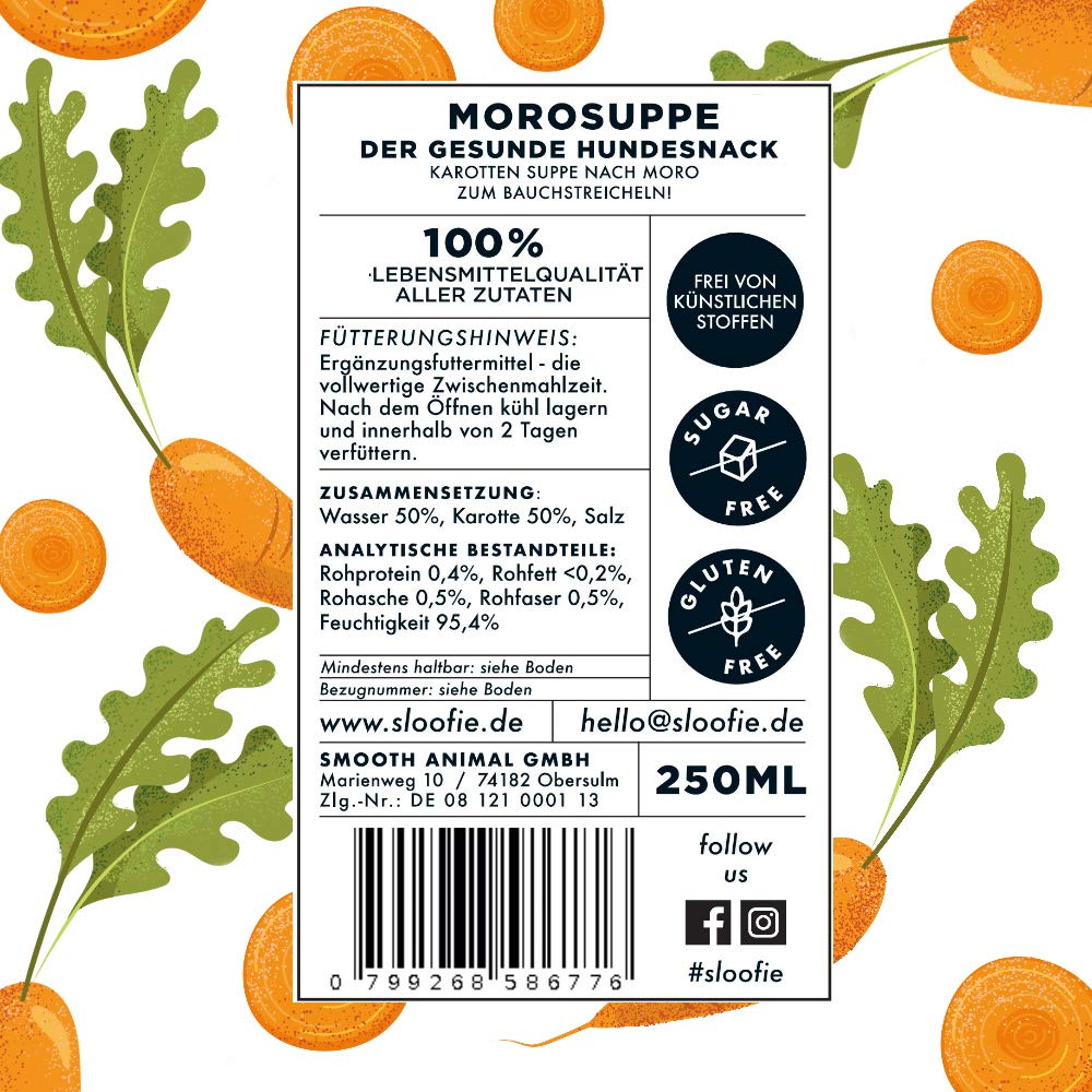 der Hundesmoothie, 12er SENSITIV Mix Plus (je 250ml),Enthalten sind Hier 3X MOROSUPPE, 3X SENSITIV (Pferd),2X Meat Fish (Lachs), 2X Meat Kangaroo und 2X Meat Rabbit (Kaninchen).
