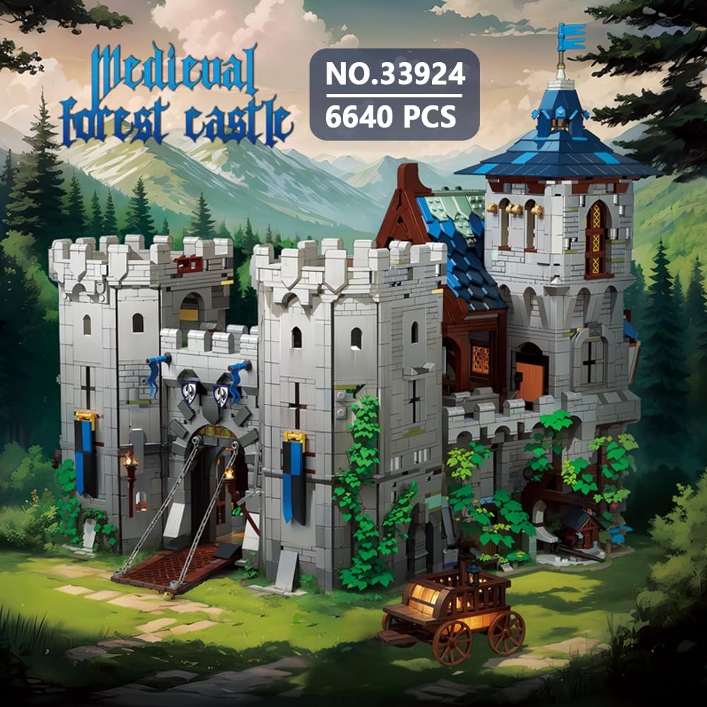 Kit de construcción medieval del castillo forestal, casa de arquitectura modular MOC, bloques de construcción de 6959 piezas, un regalo de juguete adecuado para adultos para exhibir y