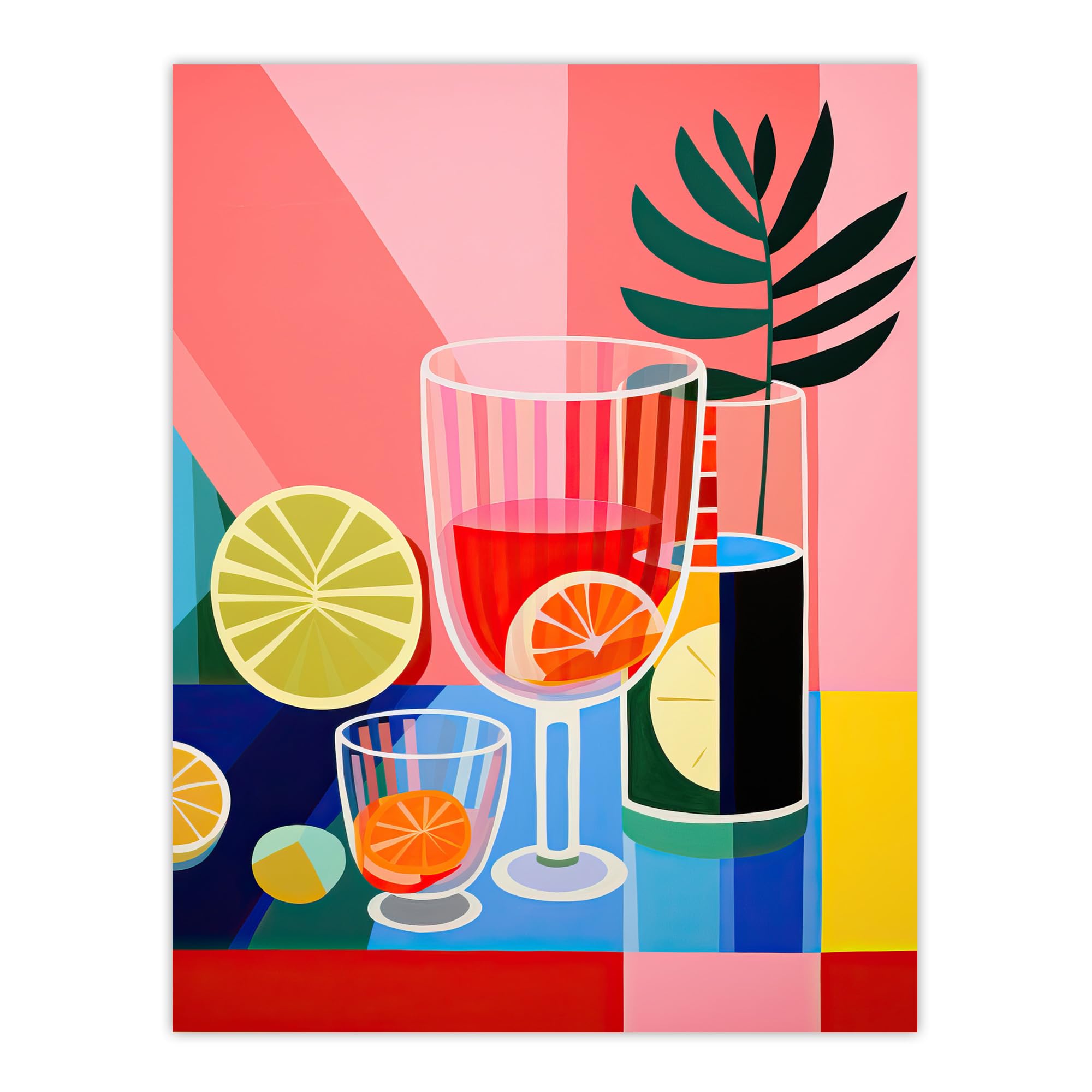 Wee Blue Coo Matisse Style Mocktails Fruit Drinks Kitchen Extra Large XL Wall Art Poster Print
