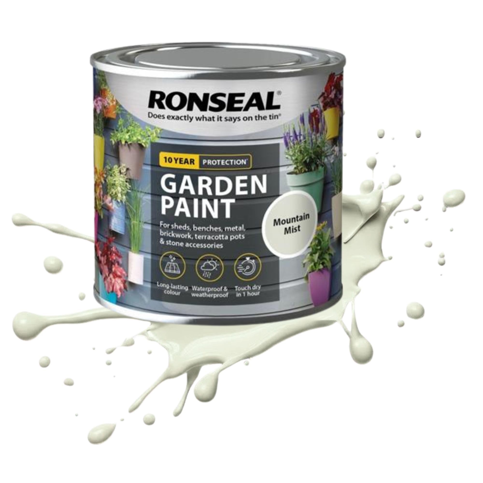 AOC24 2.5L Garden Paint Mountain Mist, Water Based Outdoor Paints, Long Lasting Weather Resistant, Fast Drying Color for Wood, Bricks, Pots, Anti Crack Peeling DIY Paint (Mountain Mist, 2.5 L)