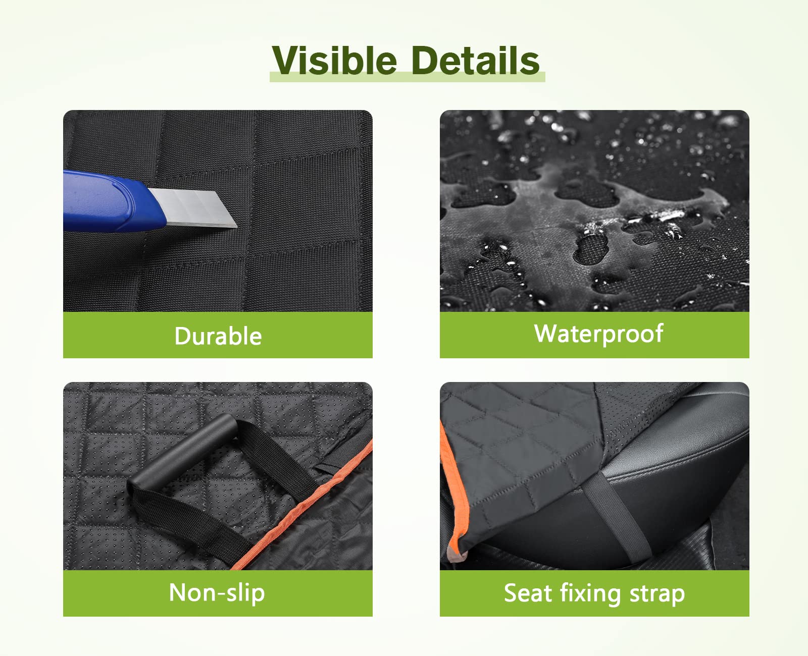 Pecute Coprisedile Auto per Cane Panca 143cm - Coprisedile per Cani Auto Posteriore Impermeabile, Resistente e Antiscivolo per Cani con Misura Universale Adatto per Camion e SUV,L,Nero