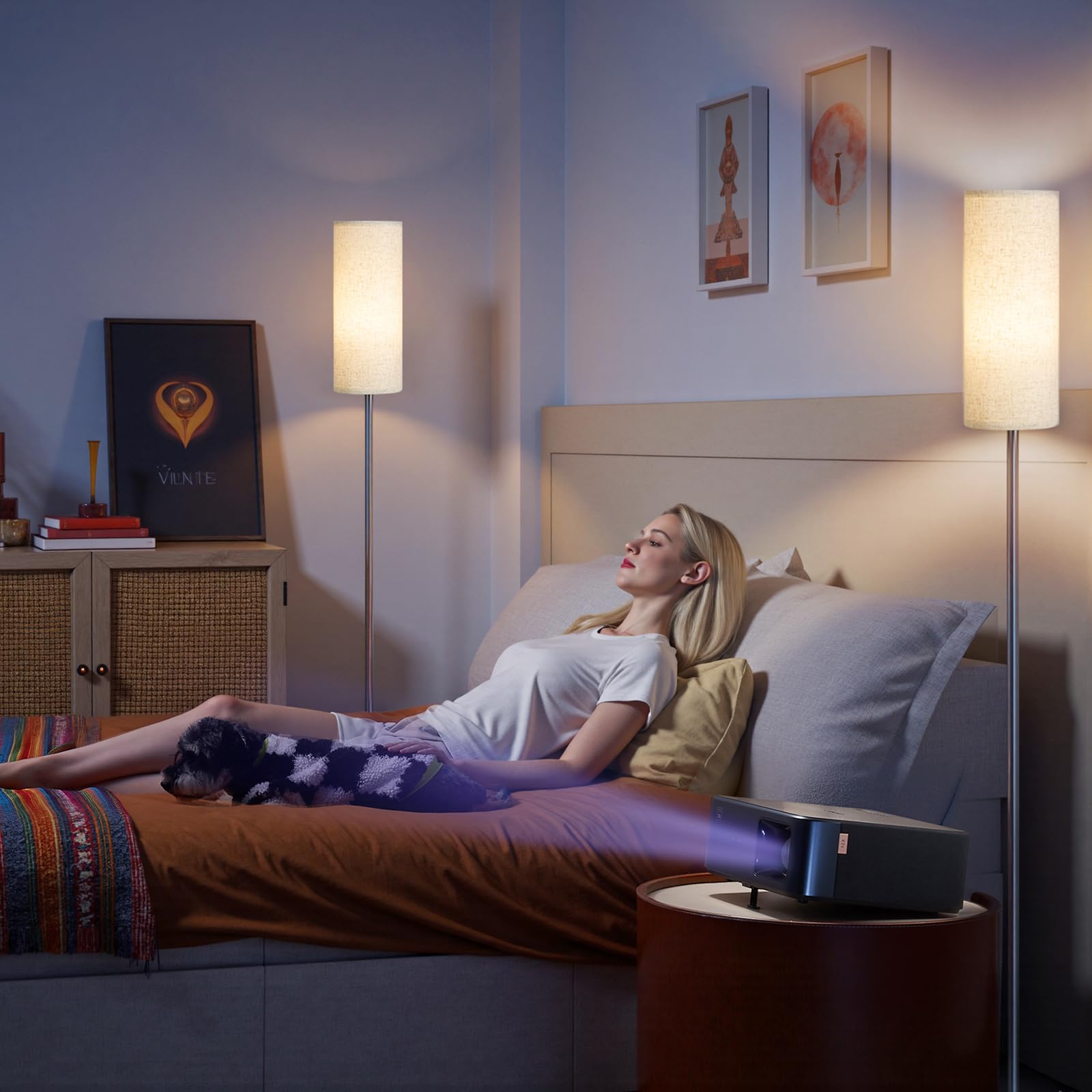 64 4 Dimmable Floor Lamp for Living Room with Remote and Foot Switch Modern Standing Tall Lamp Corner — view 2