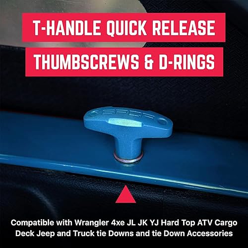 Miniatura 136 de GPCA juego de 6 tornillos estriados de cabeza resistente, de fácil liberación, con tuercas, arandelas y anillos para sujeción para Jeep Wrangler YJ