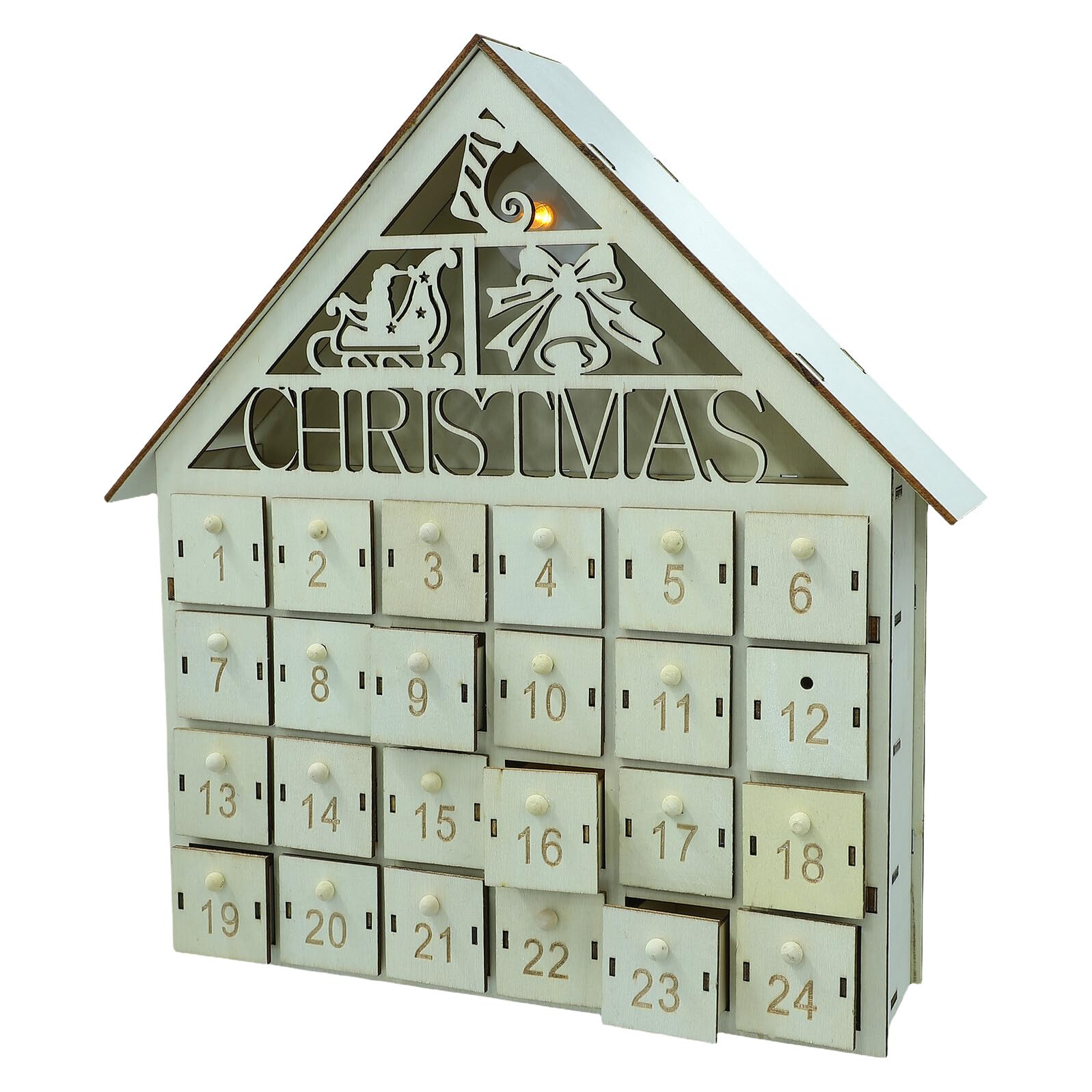 Maison de village de Noël en bois lumineuse pour illuminer vos soirées d'hiver en famille