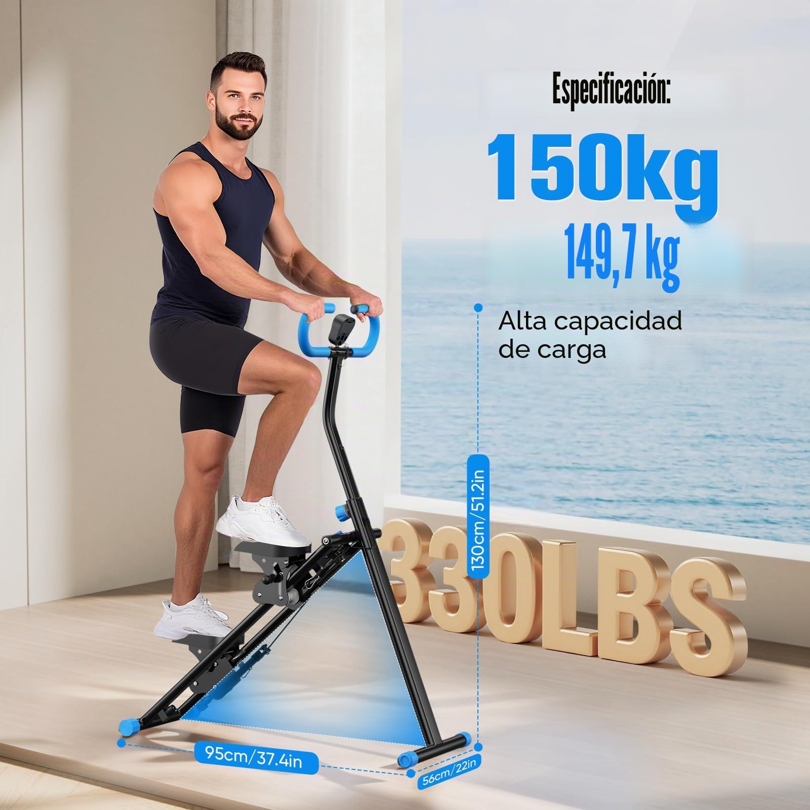 Stepper 2025 para ejercicios de gimnasio en casa, máquina de escalada vertical con resistencia ajustable de 3 niveles, entrenamiento cruzado con pantalla LCD, pedal portátil plegable, manillar