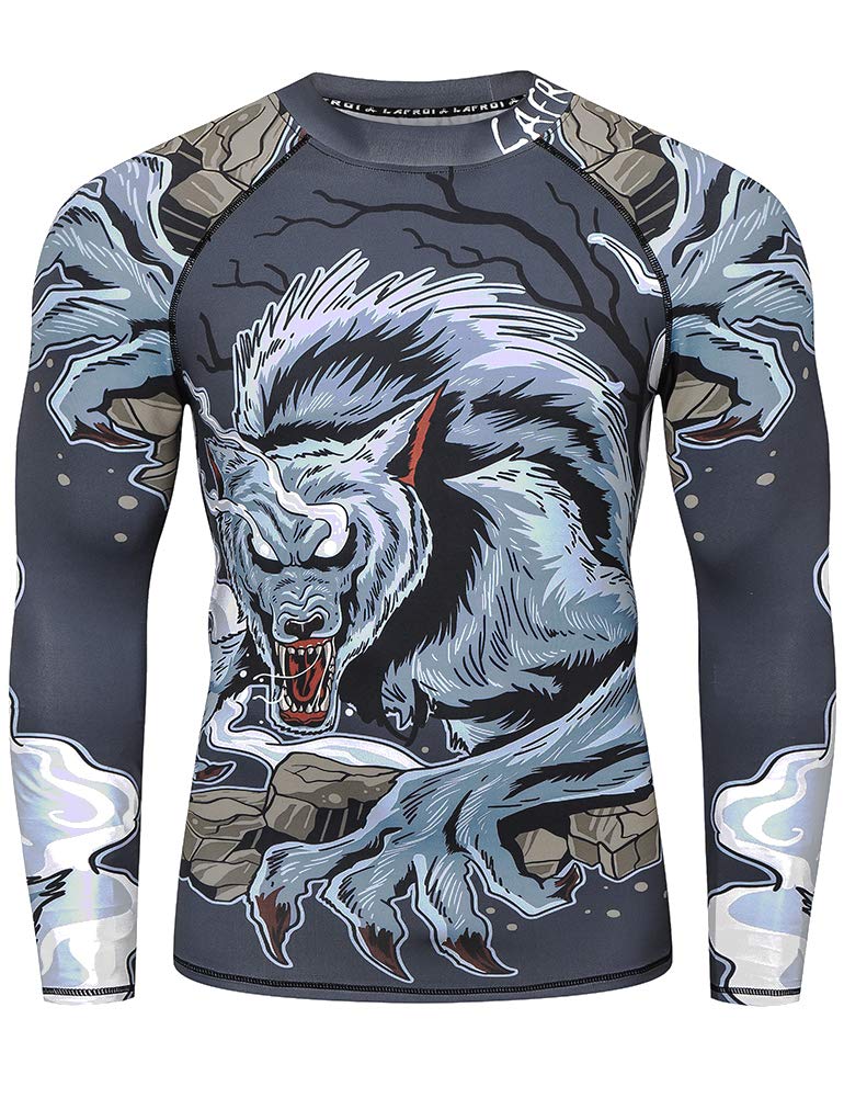 men's long sleeve upf 50+ baselayer performance compression shirt rash guard-cly08c