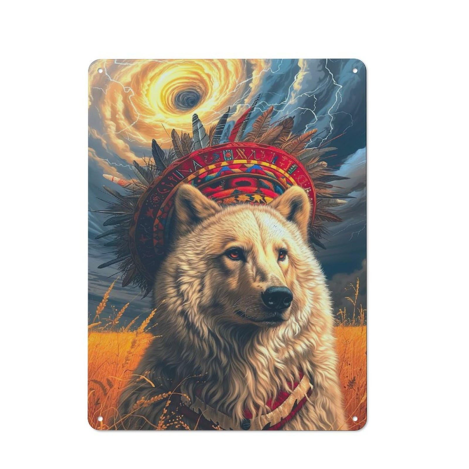 Metal Wall Plaque with American Dog Design 40x30cm, Retro Room Wall Plaque for Home, Shop, Pub Or Studio Wall
