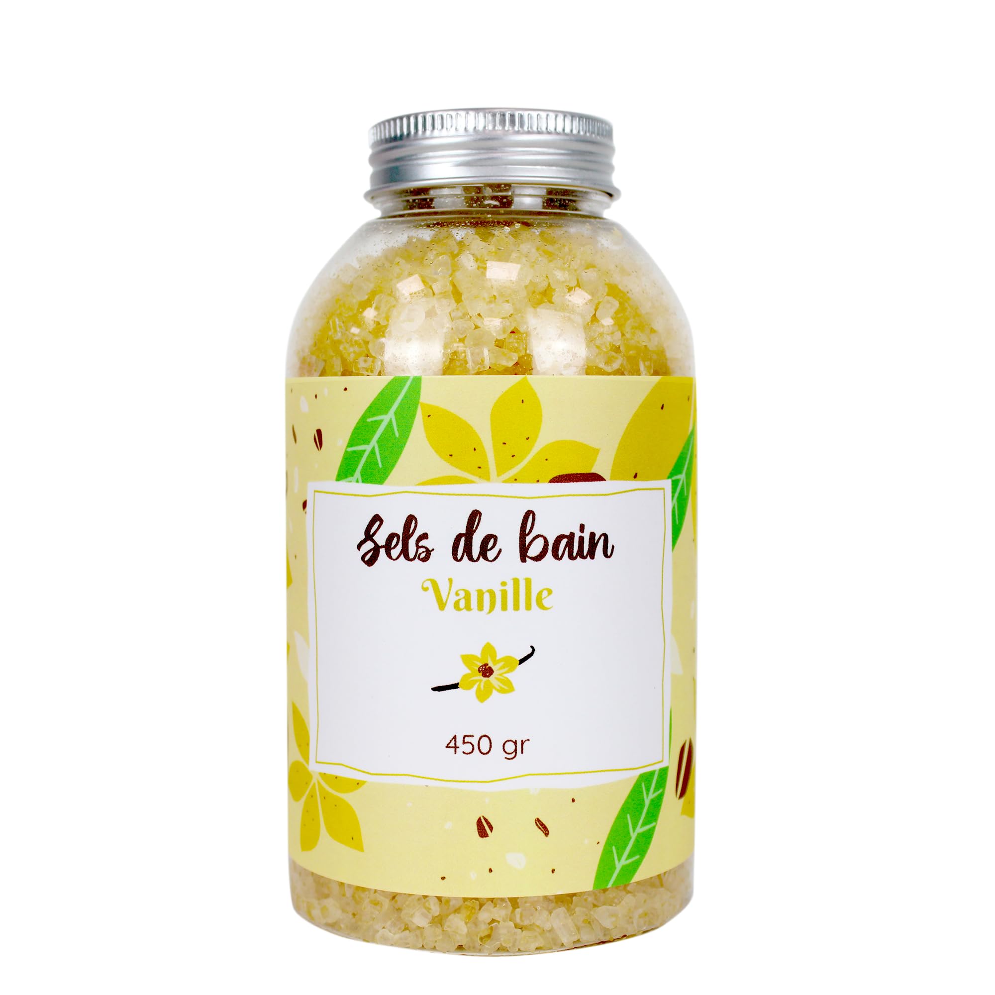 French Tendance - Sels de Bain Vanille - Relaxation Détente, Spa à la Maison, Soin Corps - Sels de Bain Relaxant Muscle Naturel, Bien Etre - Pour Adulte et Enfant - 450g