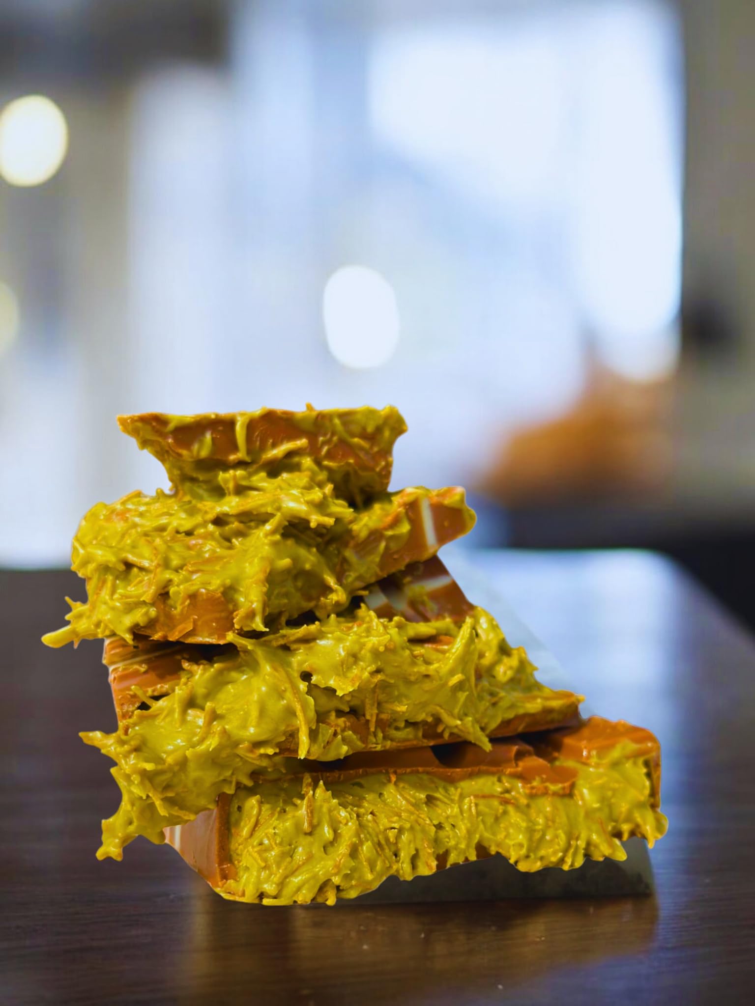 Czekolada Dubajska XXL z pistacjami, ręcznie robiona, 220 gramów, (Pełnowymiarowa, Czekolada Mleczna)