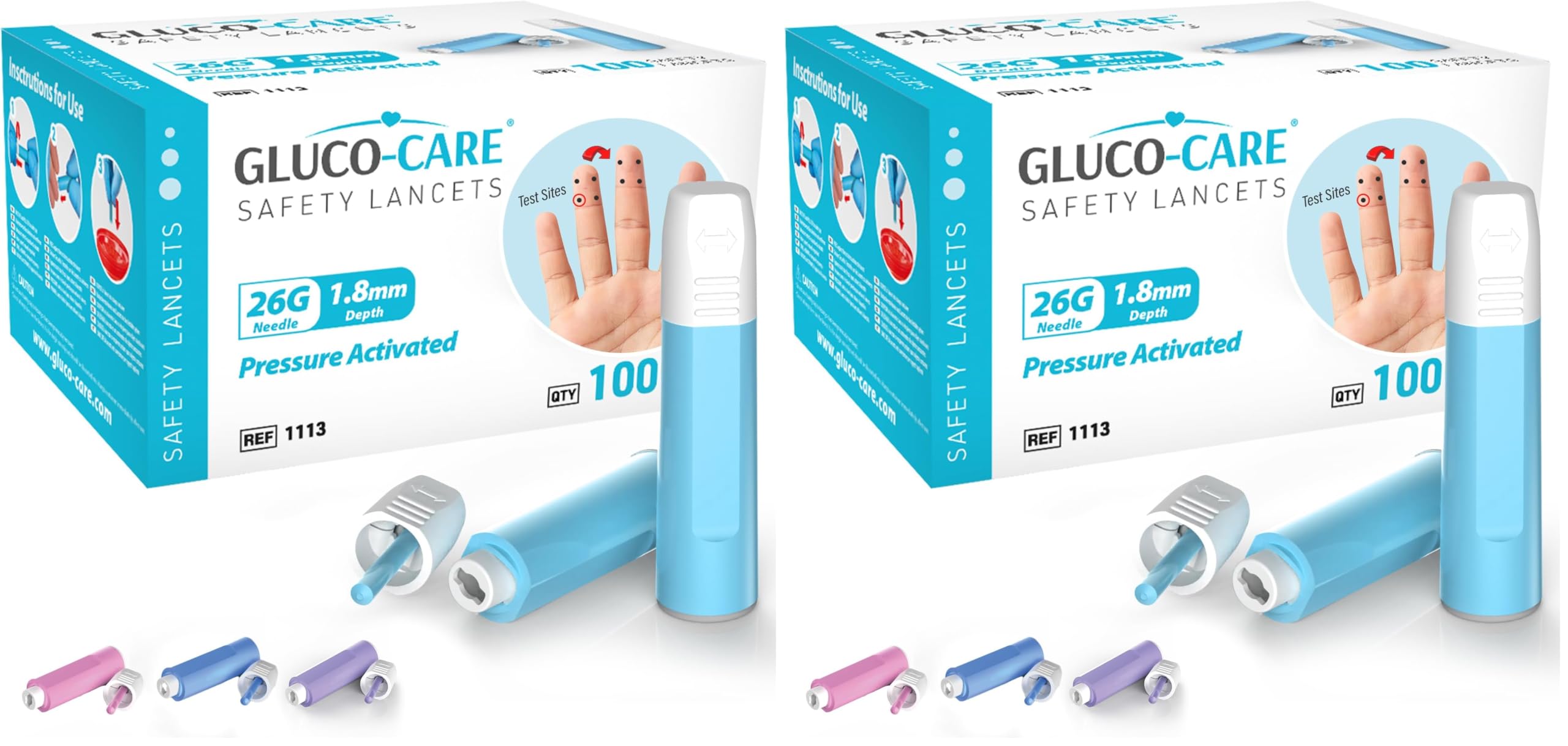 GLUCO-CARE Blood Lancets - Sterile & Safe -1