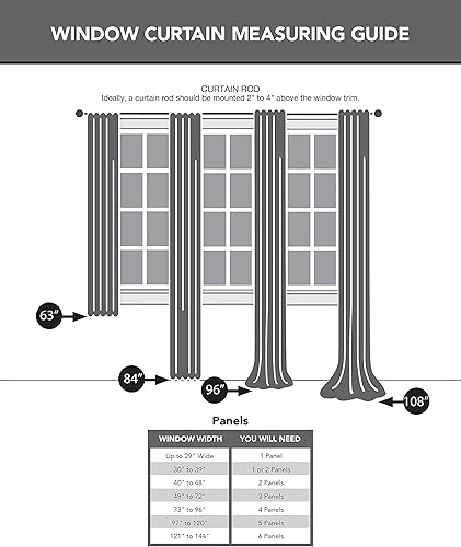Miniatura 7 de Nautica Par de paneles de cortinas de oscurecimiento de habitación de tejido térmico  Cortinas gruesas con aislamiento térmico  Ojales  Juego de 2