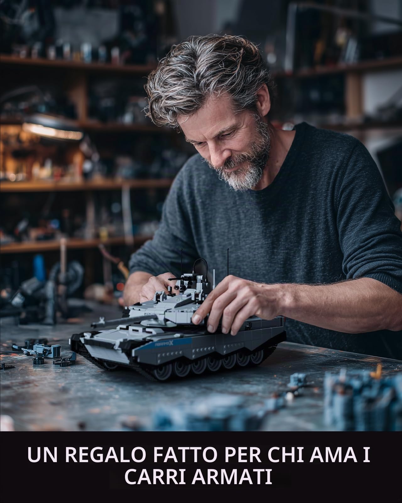 Nifeliz Set di Modellini di Carro Armato Military Abrams-X, Set di Costruzione del Carro Armato Principale dell'Esercito Moderno per Adulti da Costruire e Collezione, Modello da Esposizione per