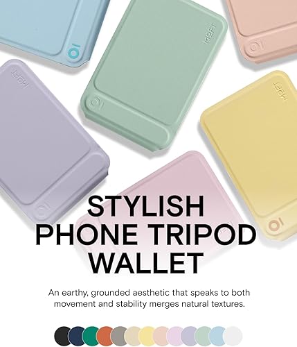 Miniatura 7 de MOFT MOVAS - Cartera de trípode para iPhone, múltiples ángulos, soporte ligero para teléfono, cartera magnética de cuero vegano MOVAS, imanes