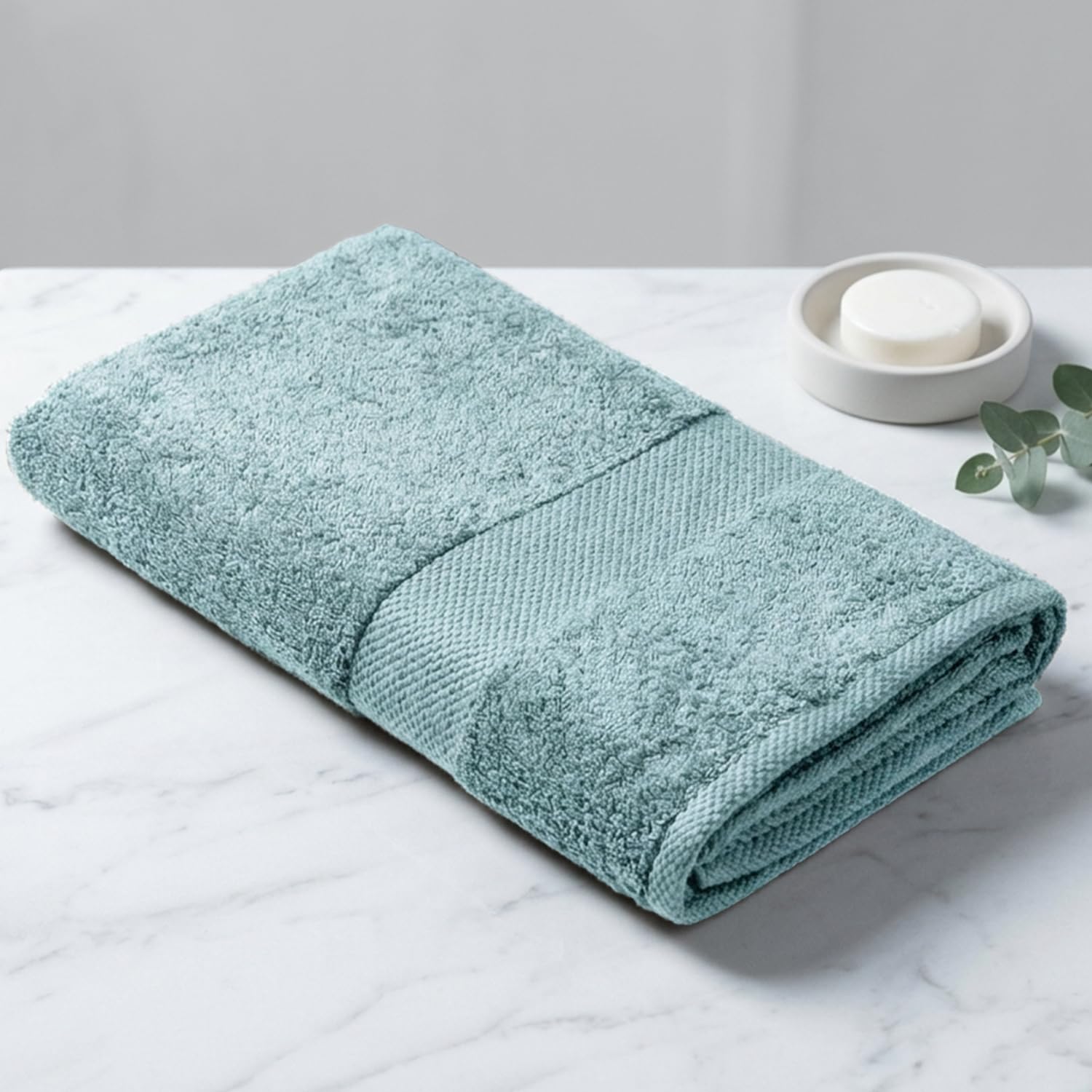 Earthy Fables Premium Bath Towel - 100% Combed Cotton, 600 GSM, Ultra Soft, Quick Dry and Highly Absorbent for Home, Travel and Acne-Prone Skin, 150 x 75 cm, Aqua-image-45