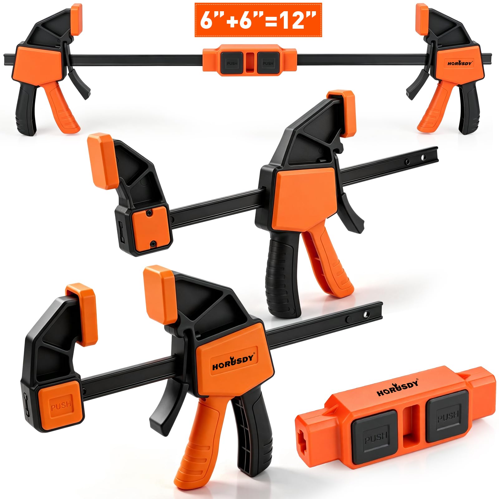 HORUSDY Bar Clamps - 8 Pack Woodworking Clamps -17