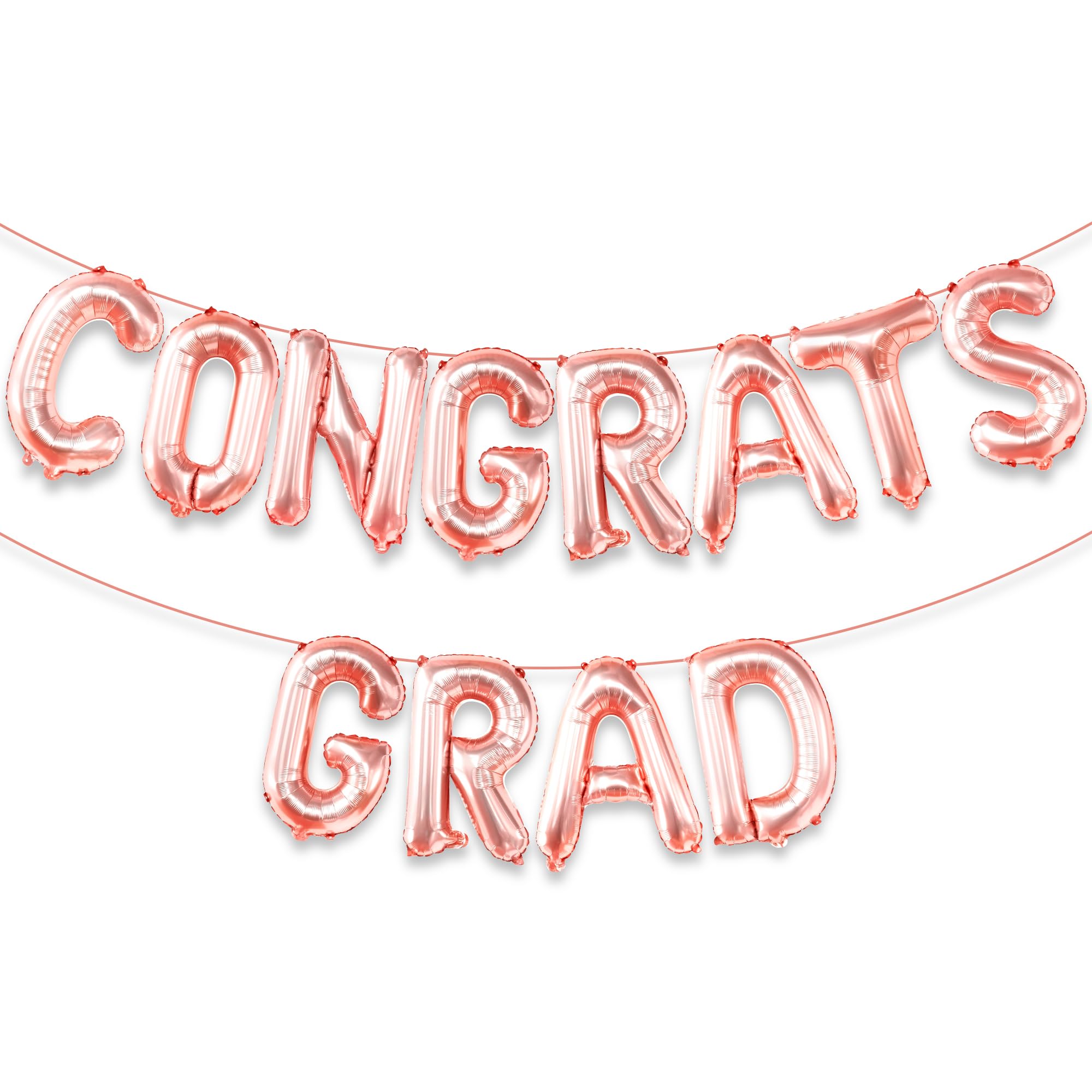 Photo 1 of Graduation Decorations 2026 | Rose Gold Congrats Grad Balloons - 16 Inch | Congrats Grad Banner | Graduation Balloon Banner For Congrats Grad Decorations, Congratulations Decorations, KatchOn