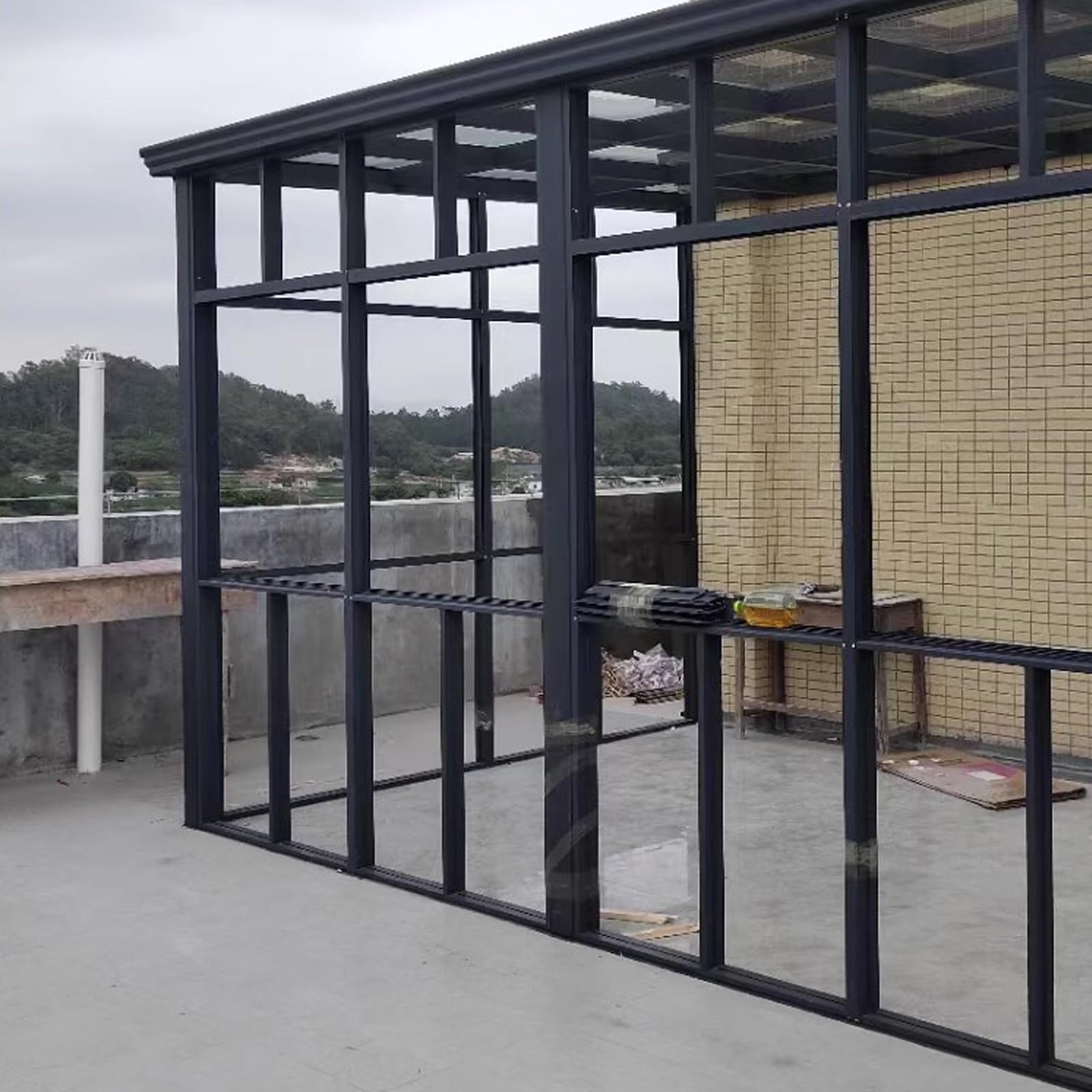 Doorzichtige acryl kunststof plaat,Polycarbonaat Dakplaat,Thermische Isolatie Daglichtpanelen,Dakbedekking Bekleding,Regendicht en UV-bestendig,voor Broeikas Luifel Carport (0.6x3m