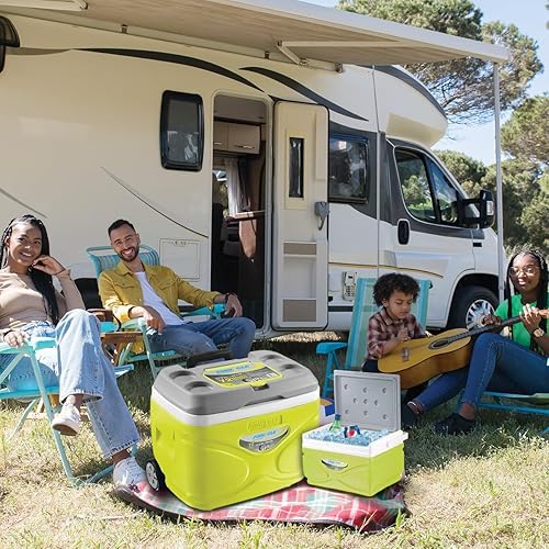 Miniatura 9 de Pinnacle Enfriador con ruedas  Práctico juego de enfriador de 66L con ruedas y mango  Incluye enfriadores de camping de 30L 11L y 4.5L y 2 ladrillos