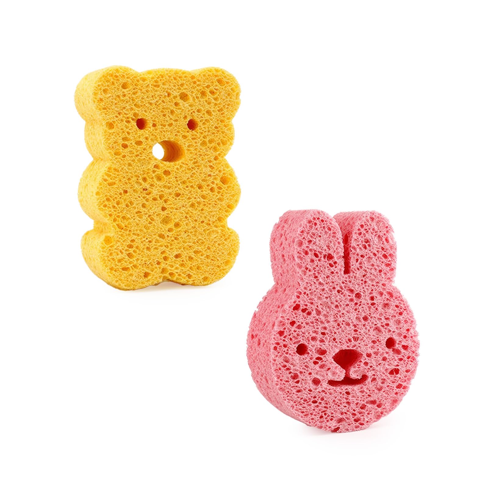 ZXCHOME 2 Piezas Esponja Baño Bebe,Esponja Baño Niños,Esponja Baño Infantil,Esponja Ducha Bebe,Esponja Ducha Niños,Esponja de Konjac para el Baño del Bebé,Herramientas de Baño para Niños,Linda Forma
