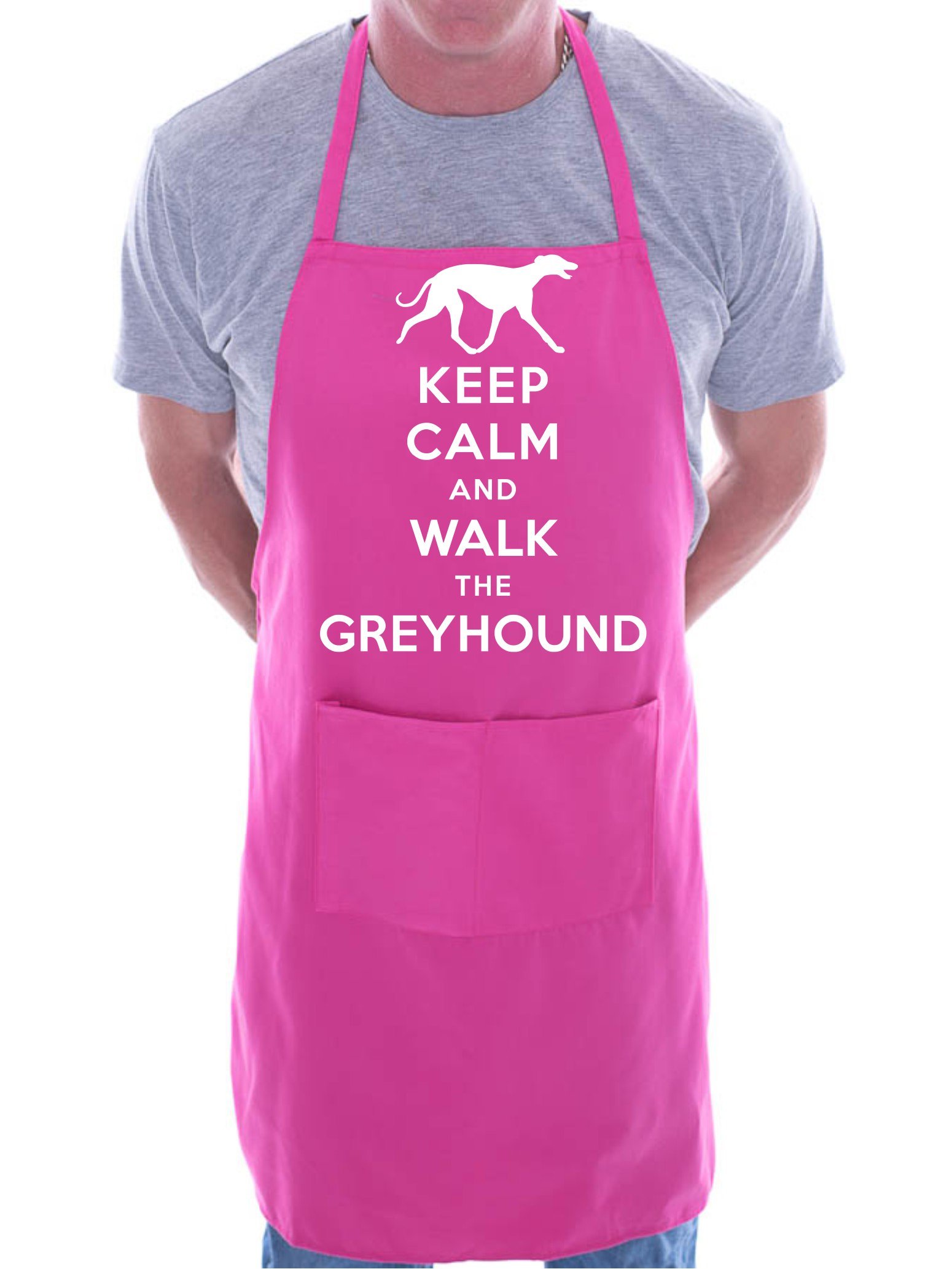 Print4U Dog Lover Keep Calm Greyhound BBQ Cooking Funny Novelty Apron Pink