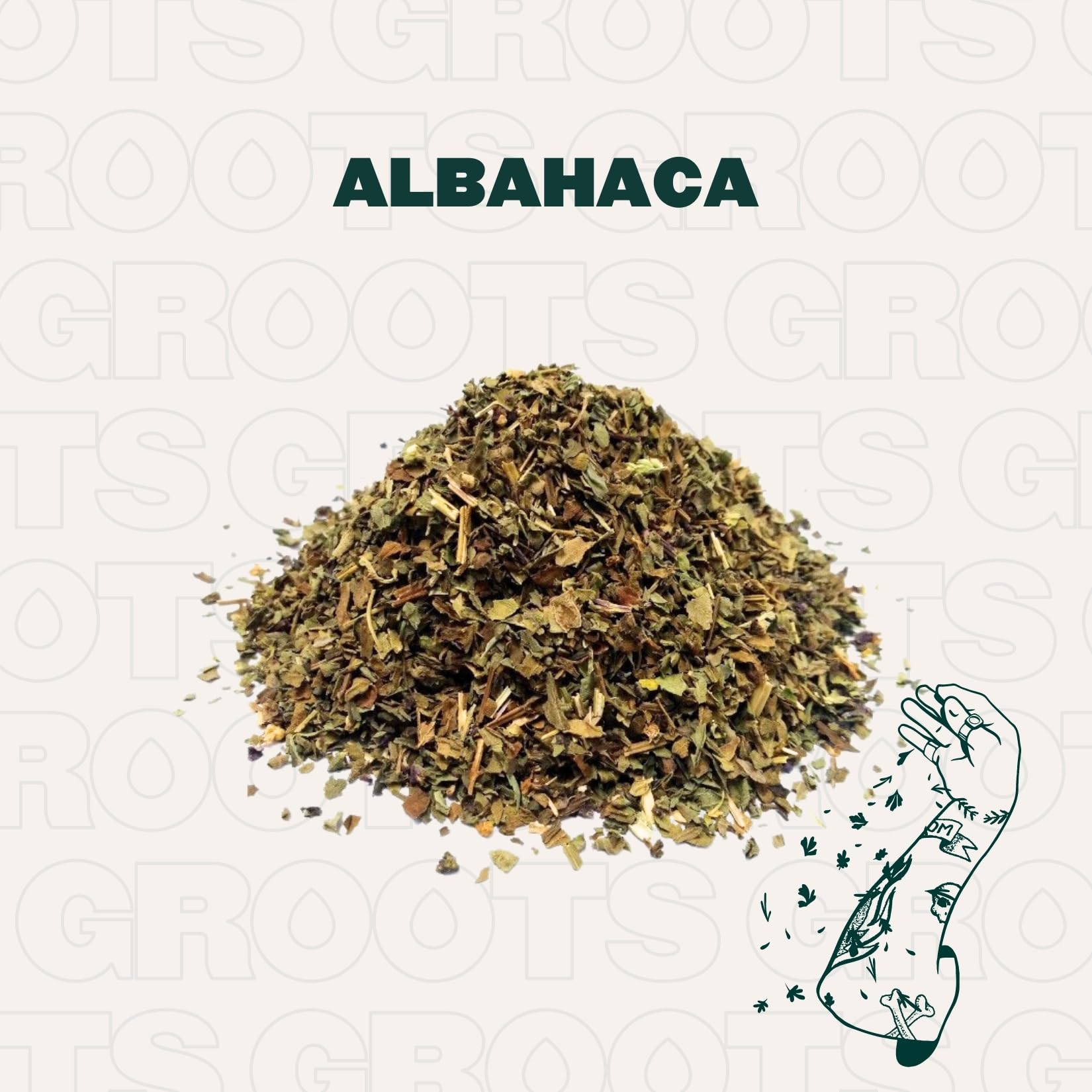 Groots SpiceZ - Albahaca Seco - 50 g - Especias para Sazonar tus Comidas - Condimento Ideal de Cocina - Hierba Aromática - Cultivo Vertical sin Tierra