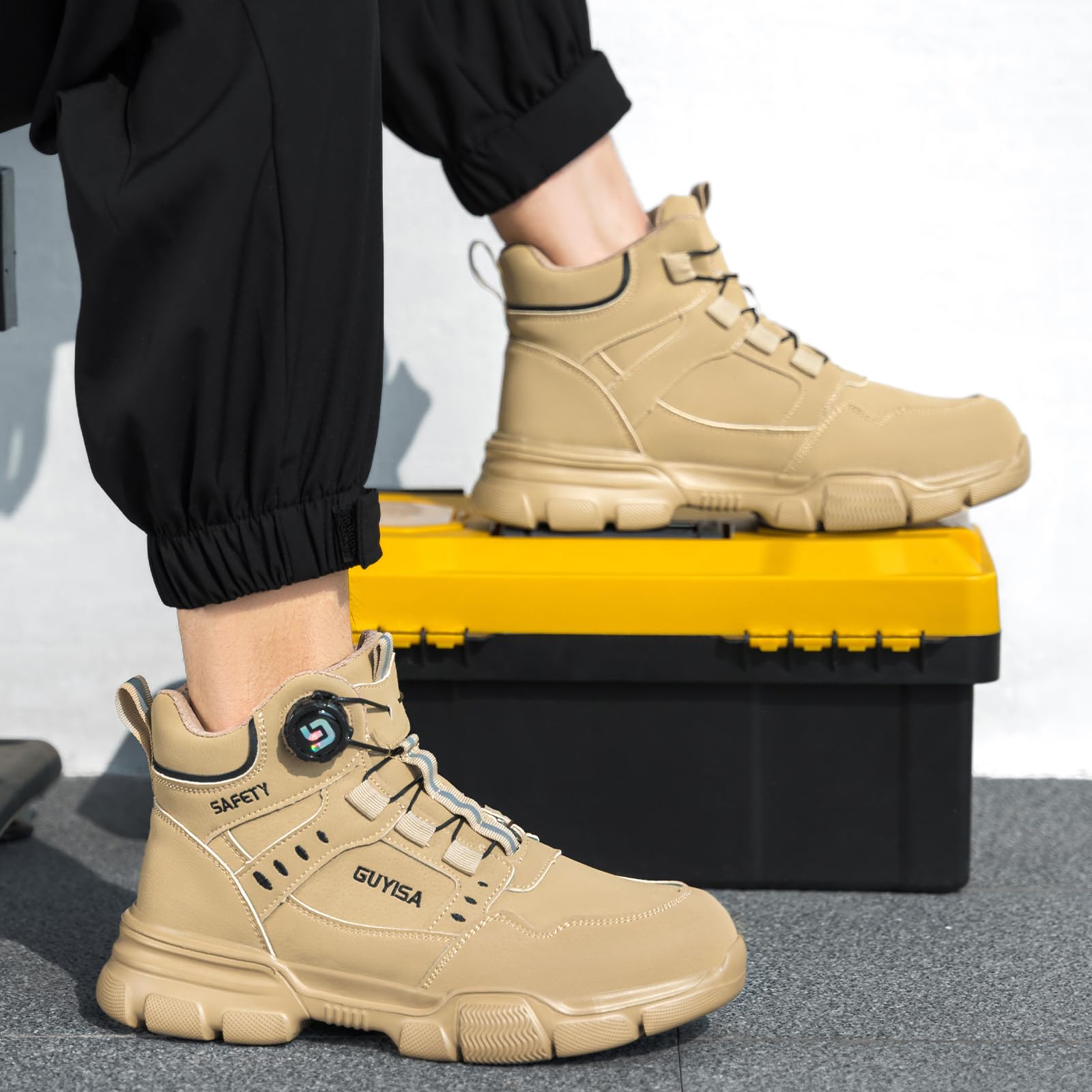 LAoutun Sicherheitsschuhe Arbeitsschuhe Herren Arbeitsstiefel Stahlkappenschuhe Herren Leicht Arbeits- & Berufsschuhe Schnürsenkel Schnellverschluss Arbeitsstiefel Größen 38-50 EU