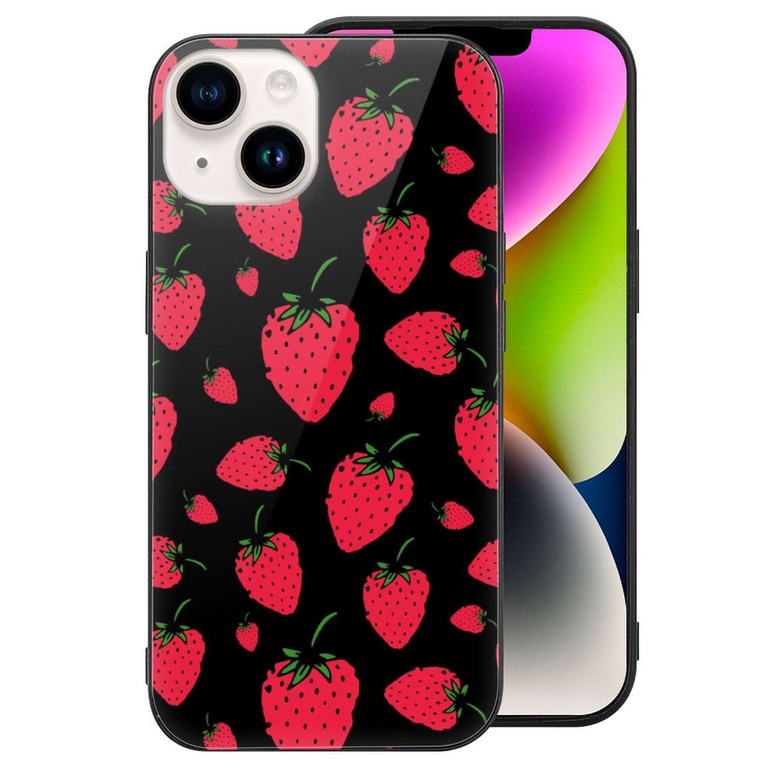 Amazon.co.jp: イチゴ柄 いちご 苺 スマホケース iPhone 16 ケース