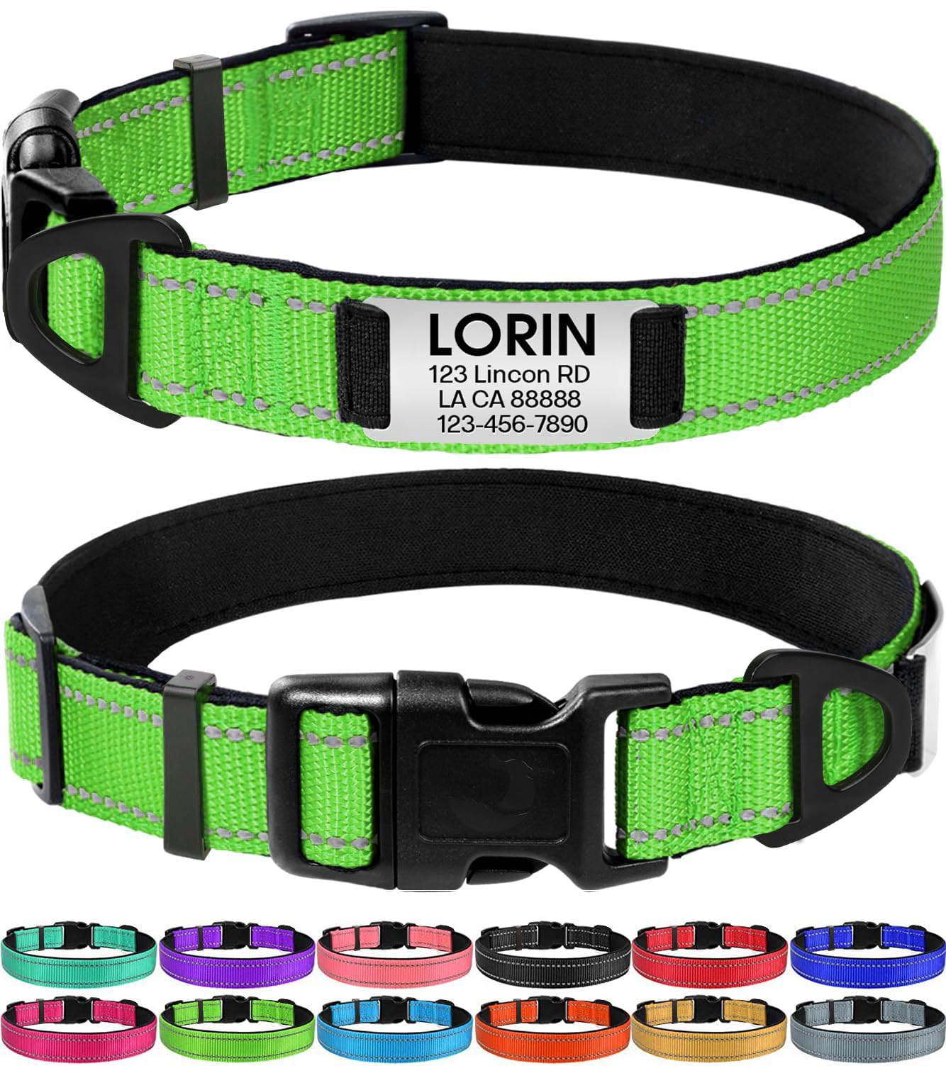Joytale Personalized Dog Collars with Engraved Name Plate