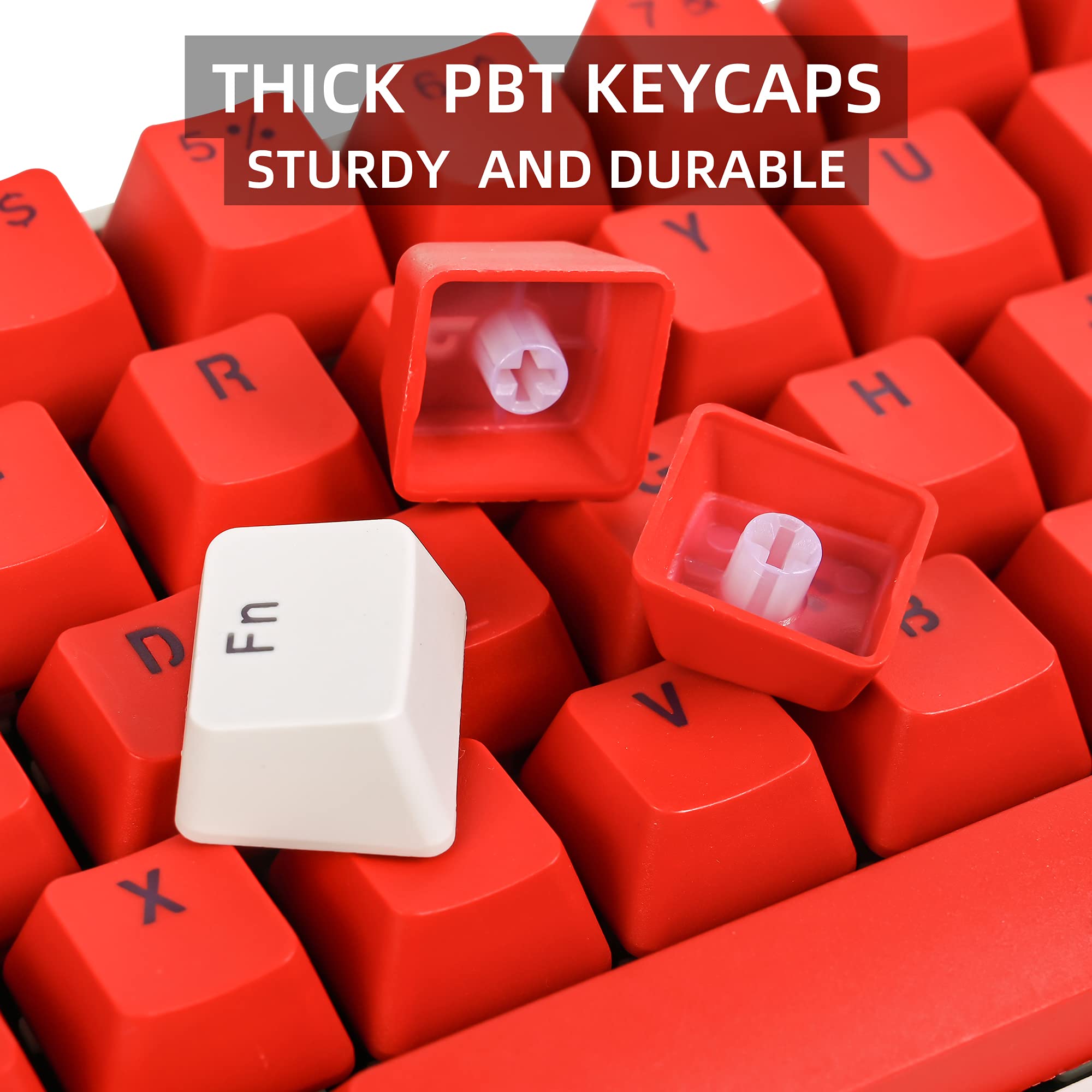 GTSP Backlit Keycaps for 60 Percent Keyboard, RK61 PBT Keycaps OEM Profile with Key Puller for