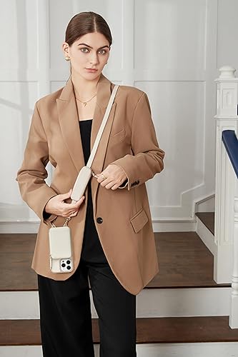 Miniatura 3 de ZVE Funda tipo cartera para iPhone 15 Pro de cuero con pequeña bolsa para llaves de lápiz labial, ranuras para tarjetas de bloqueo RFID, funda con