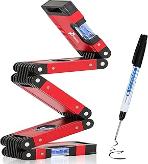 Multi-function Foldable Level Tool, 28'' Multi-Angle Measuring Tool with 4 Easy-Read Bubbles 45°/90°/180°, Torpedo Level Magnetic Construction Tool for Woodworkers,Fabricators,Houseware