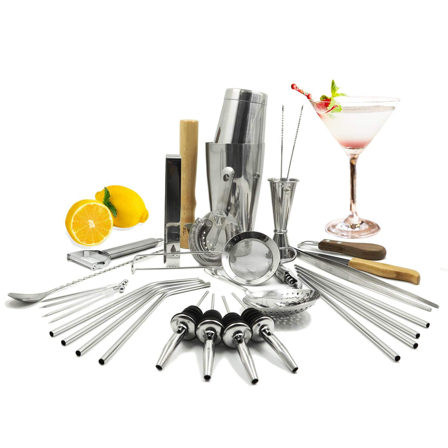 Buy SKYFISH Stainless Steel Cocktail Bar Shaker Set With 32Pieces Bar Tools For Bartender Kit