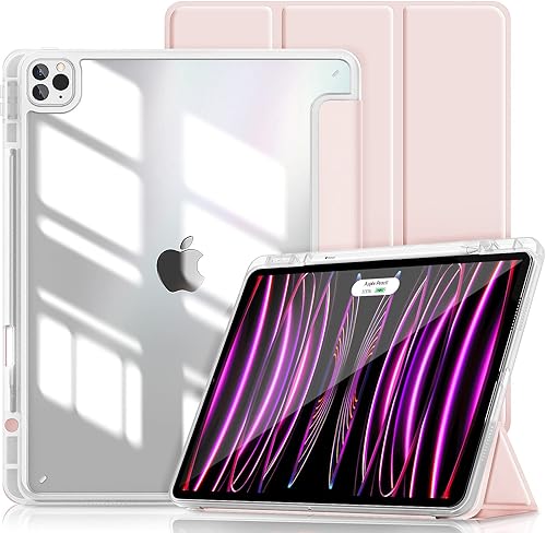 Miniatura 7 de Hoidokly Funda para iPad Pro de 12.9 de 65433 generación (2022202120202018), carcasa delgada y transparente con soporte inteligente de triple