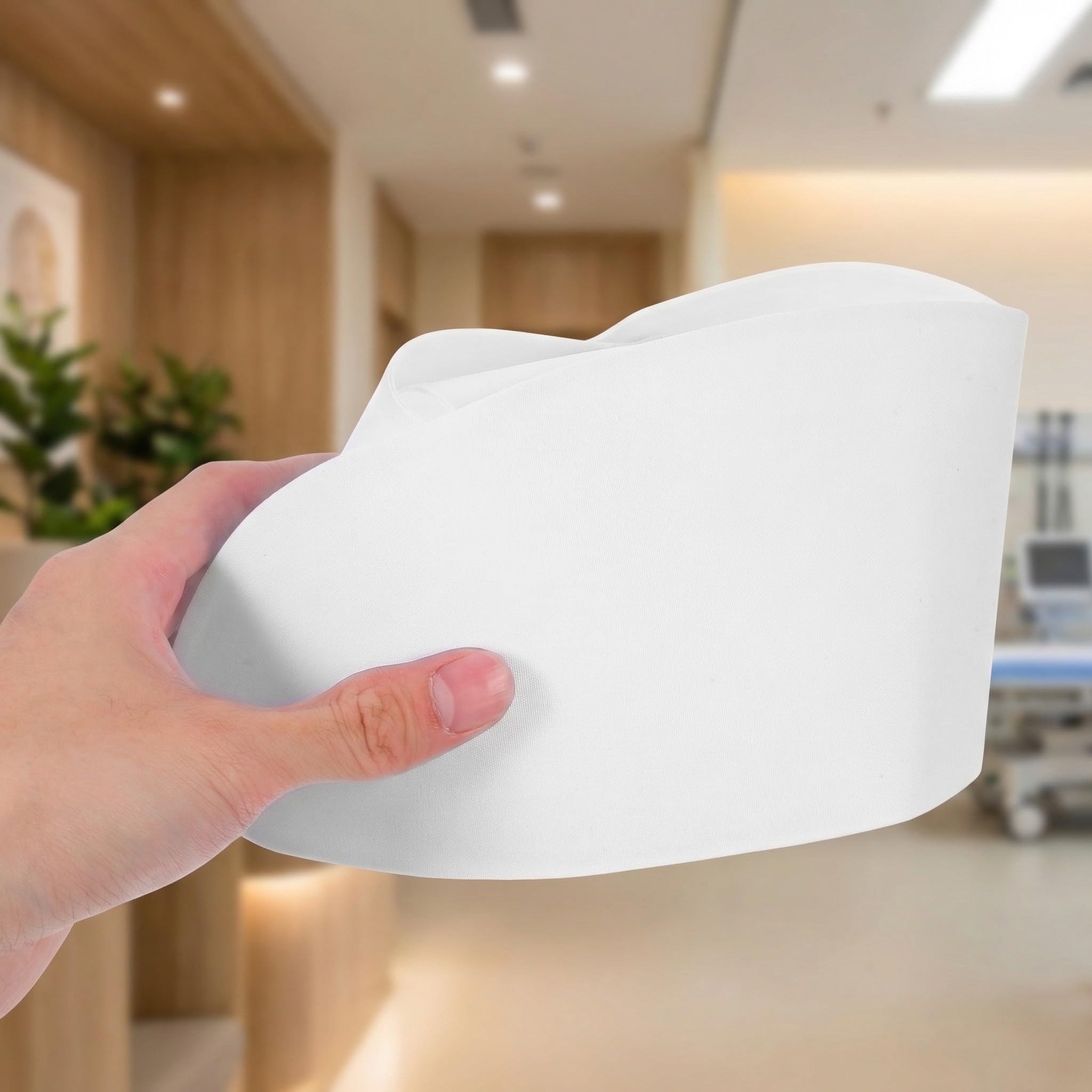 Tofficu 8 Piezas Gorro de Enfermera Blanco de Tela Cómodo y Fácil de Limpiar para Uso Diario y Ocasiones Profesionales Estilo Profesional de Salud para Mujeres