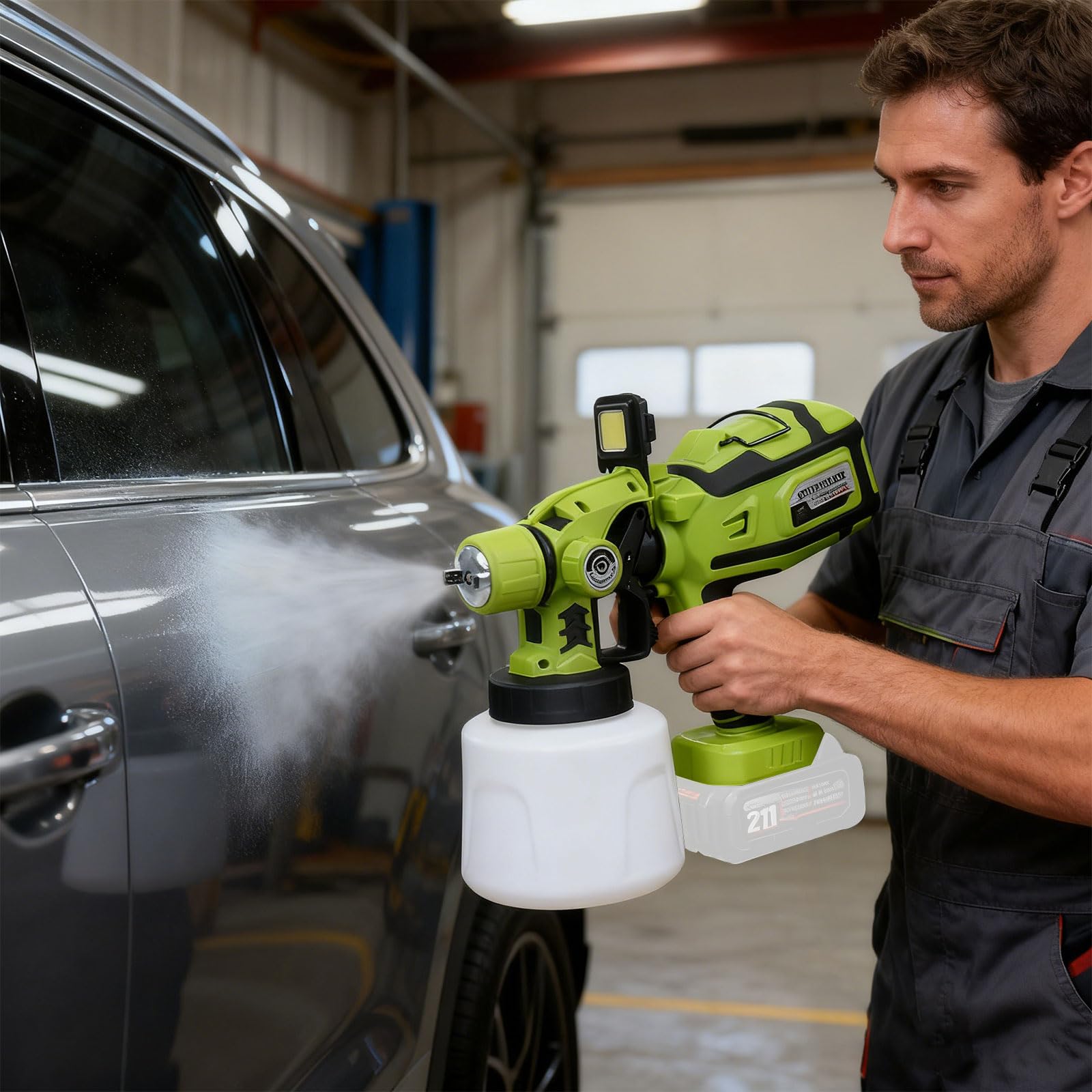 650W Cordless Elettrico Spruzzatore HVLP Vernice Spruzzatore Auto Mobili Rivestimento in Acciaio Aerografi Capacità 1400mL Vernice Elettrica Cordless