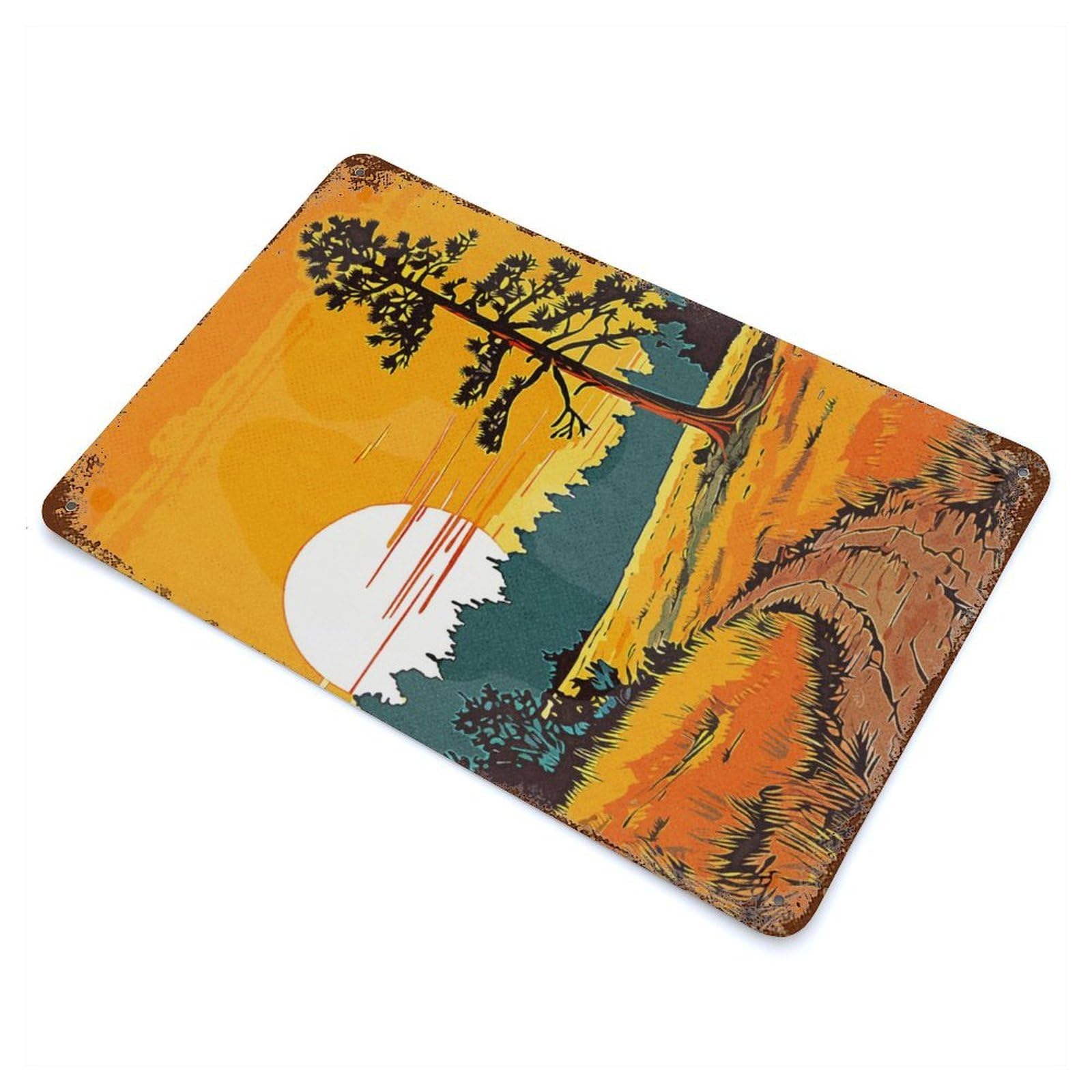 Footpath to Dusk Weathered Tin Sign 11.8"x7.9", for Basement, Hobby Room And Garage Decor, Rustic Home Decor