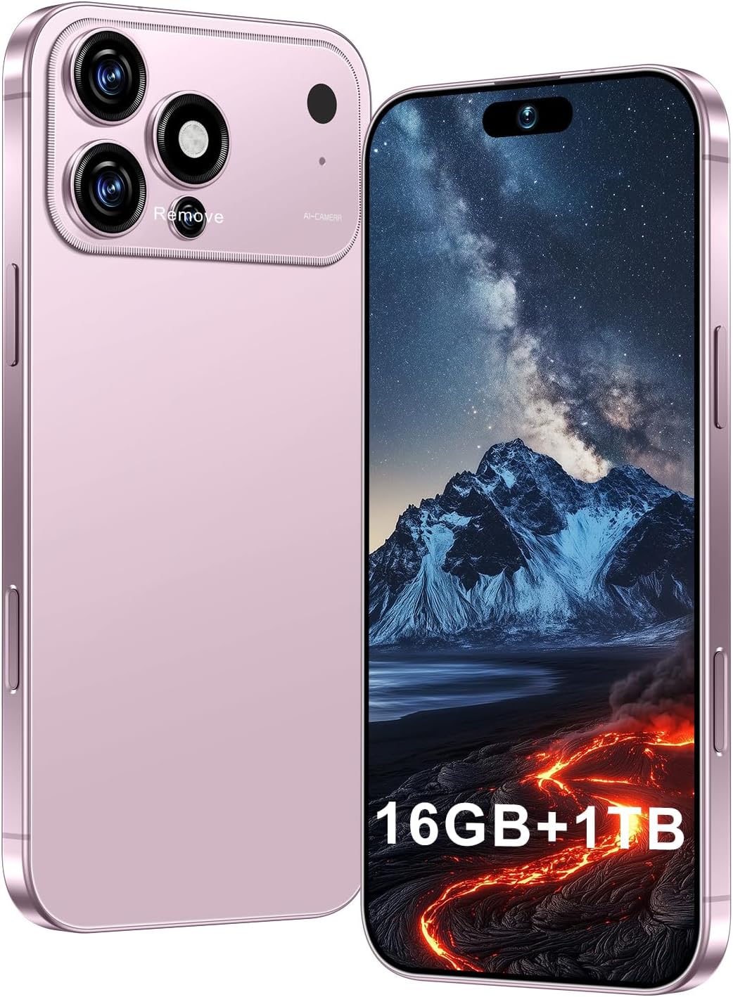 17 ProMa x Smartphone desbloqueado, pantalla HD de 6.99 pulgadas, teléfono 5G de 16+1 TB desbloqueado, 7000 mAh, cámara de zoom de 72+108 MP, botón