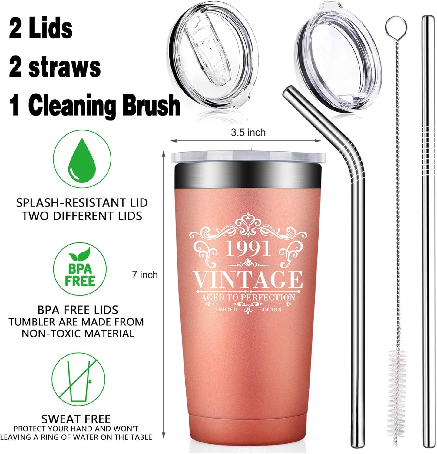 Bеѕt Prоmо BIRGILT 1991 30th Birthday Gift for Women and Men, Funny Turning 30 Gifts Ideas for Mom Dad Wife Husband Her Him, 30 Year Old Wedding Present, 20oz Tumbler Cup