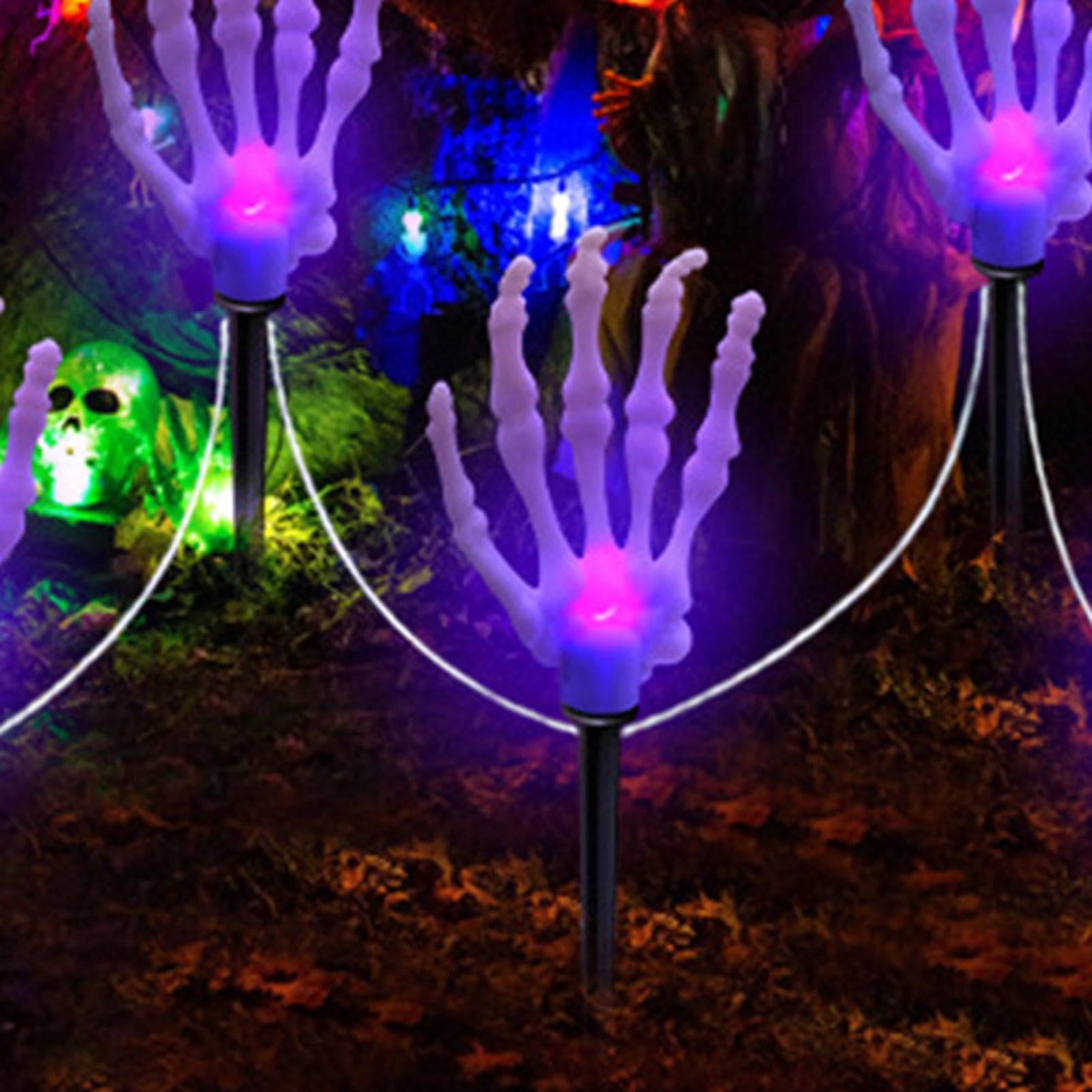 Halloween lampy ogrodowe, straszne słupki szkieletu, dekoracja zewnętrzna LED | Zewnętrzne lampy solarne do drzwi wejściowych, tarasu, trawnika, parku, krajobrazu, ziemi, cmentarza,