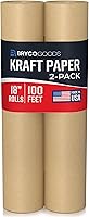 Vista 1 de Bryco Goods (Paquete de 2) Rollos de Papel Kraft Marrón para Embalaje - 18" x 100' (1200") - Suministros de Mudanza, Envoltura de Regalos, Artes
